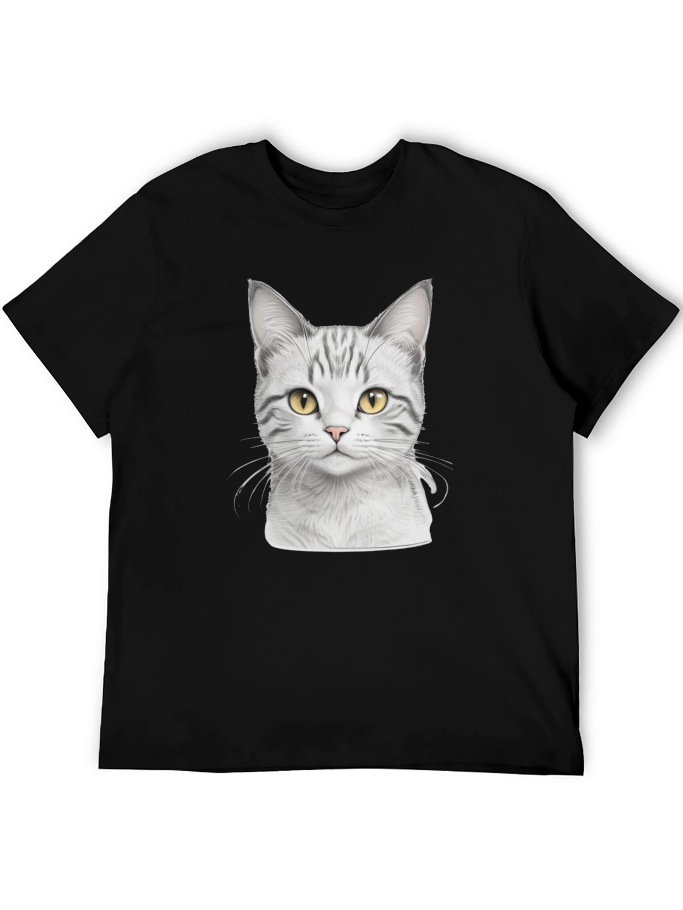 Cat Print Black T-Shirt