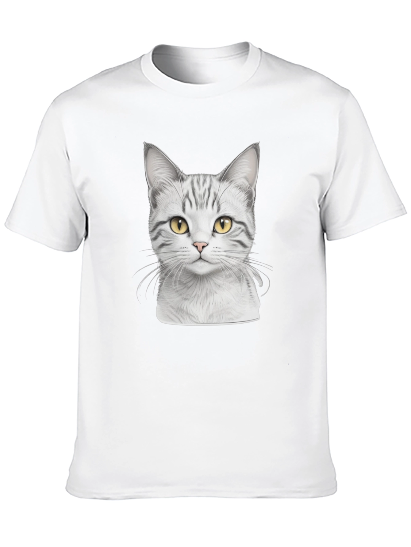 Cat Print Black T-Shirt
