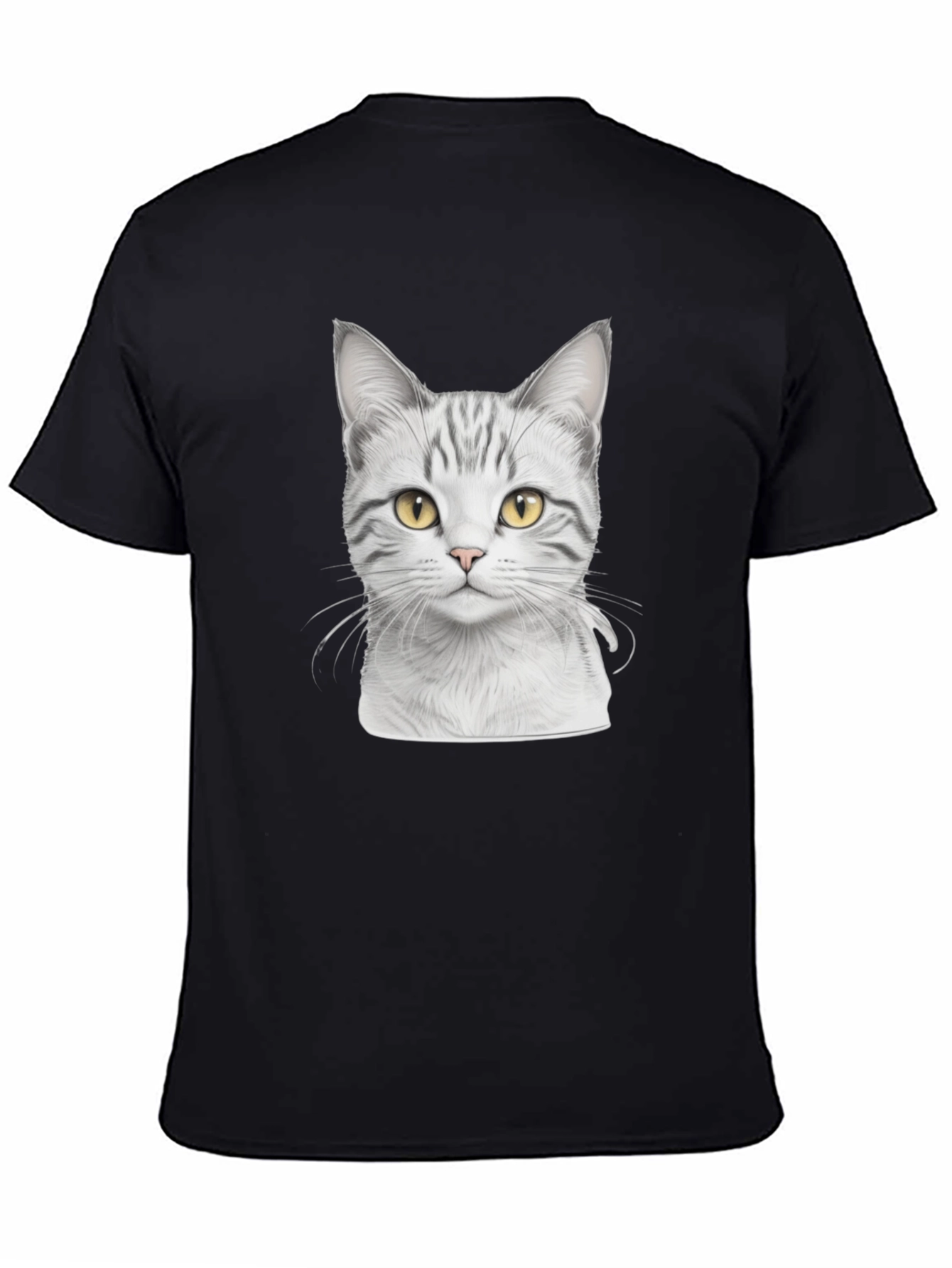 Cat Print Black T-Shirt