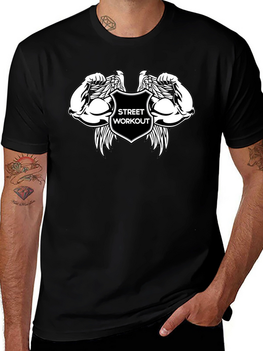 Street Workout Black T-Shirt with Graphic