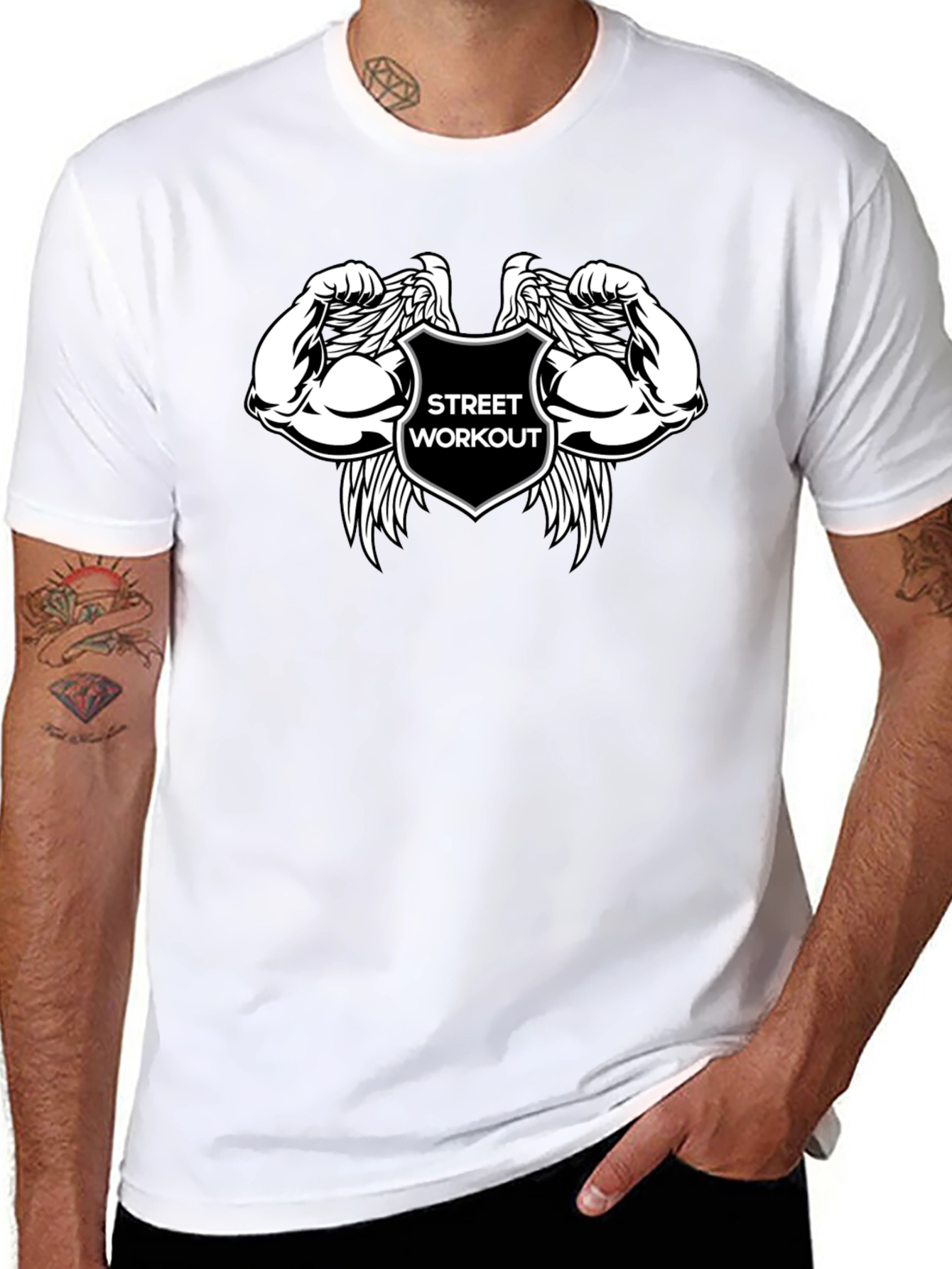 Street Workout Black T-Shirt with Graphic