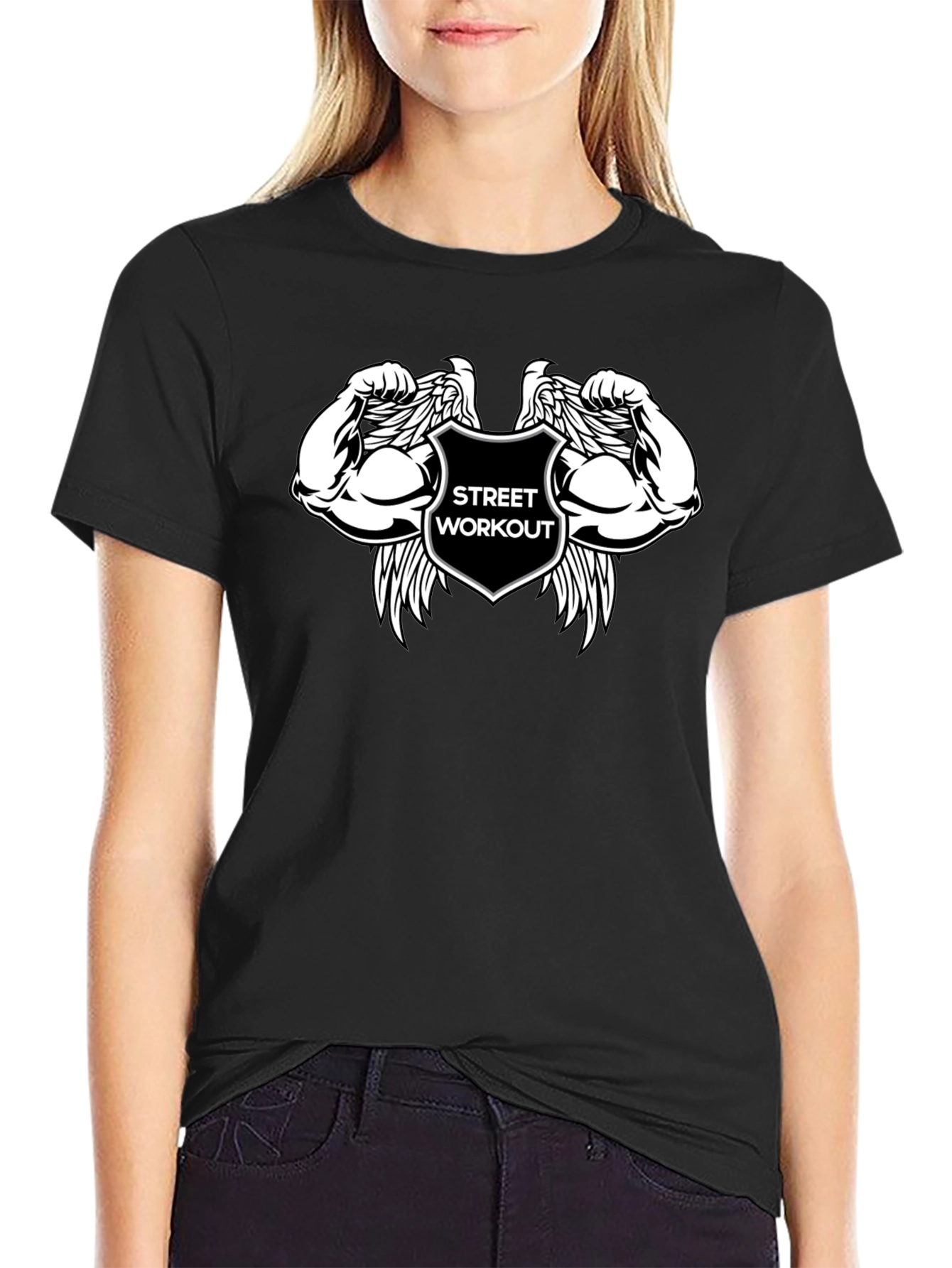 Street Workout Black T-Shirt with Graphic