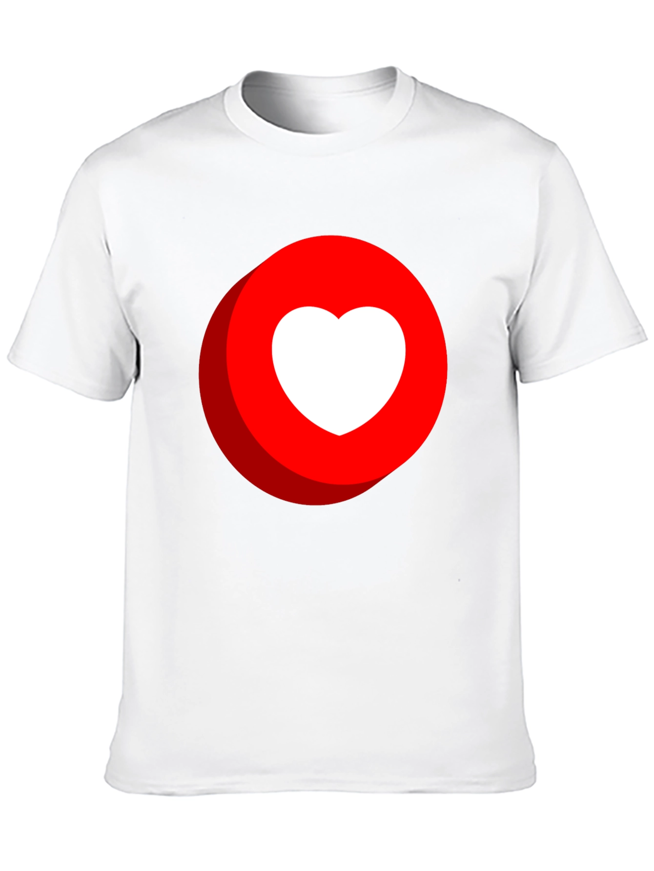 Heart in Red Circle Graphic Tee - Black