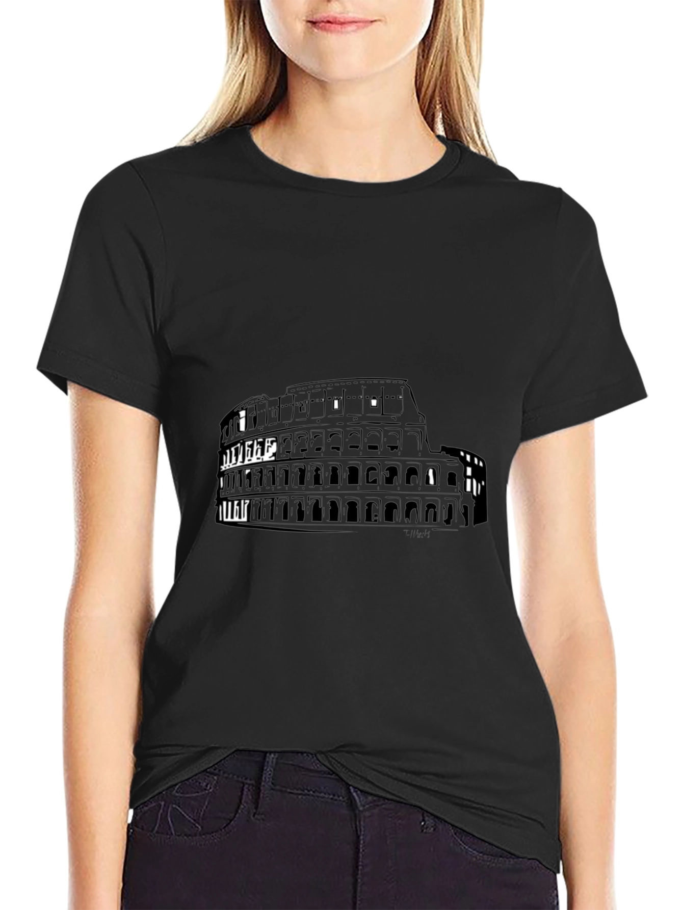 Colosseum Graphic Tee - Black Short Sleeve Shirt