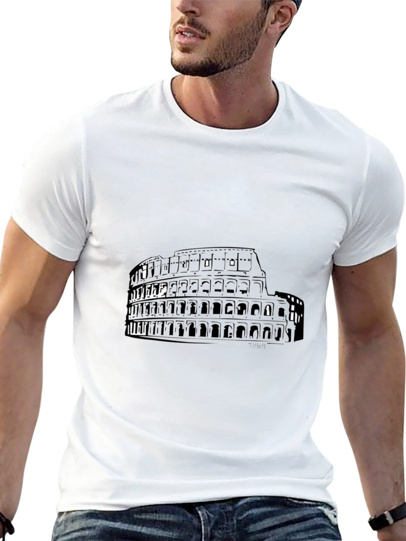 Colosseum Graphic Tee - Black Short Sleeve Shirt