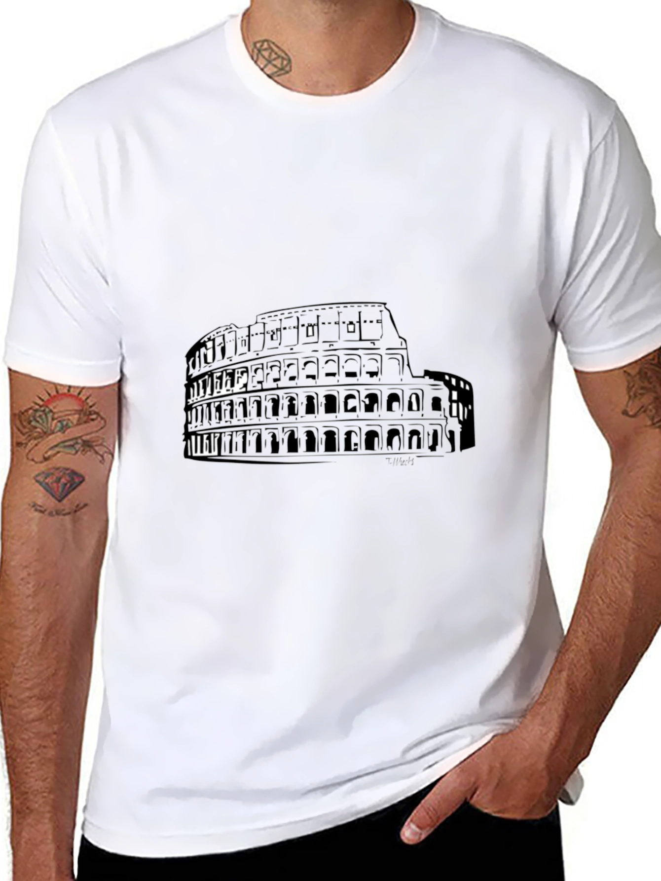 Colosseum Graphic Tee - Black Short Sleeve Shirt