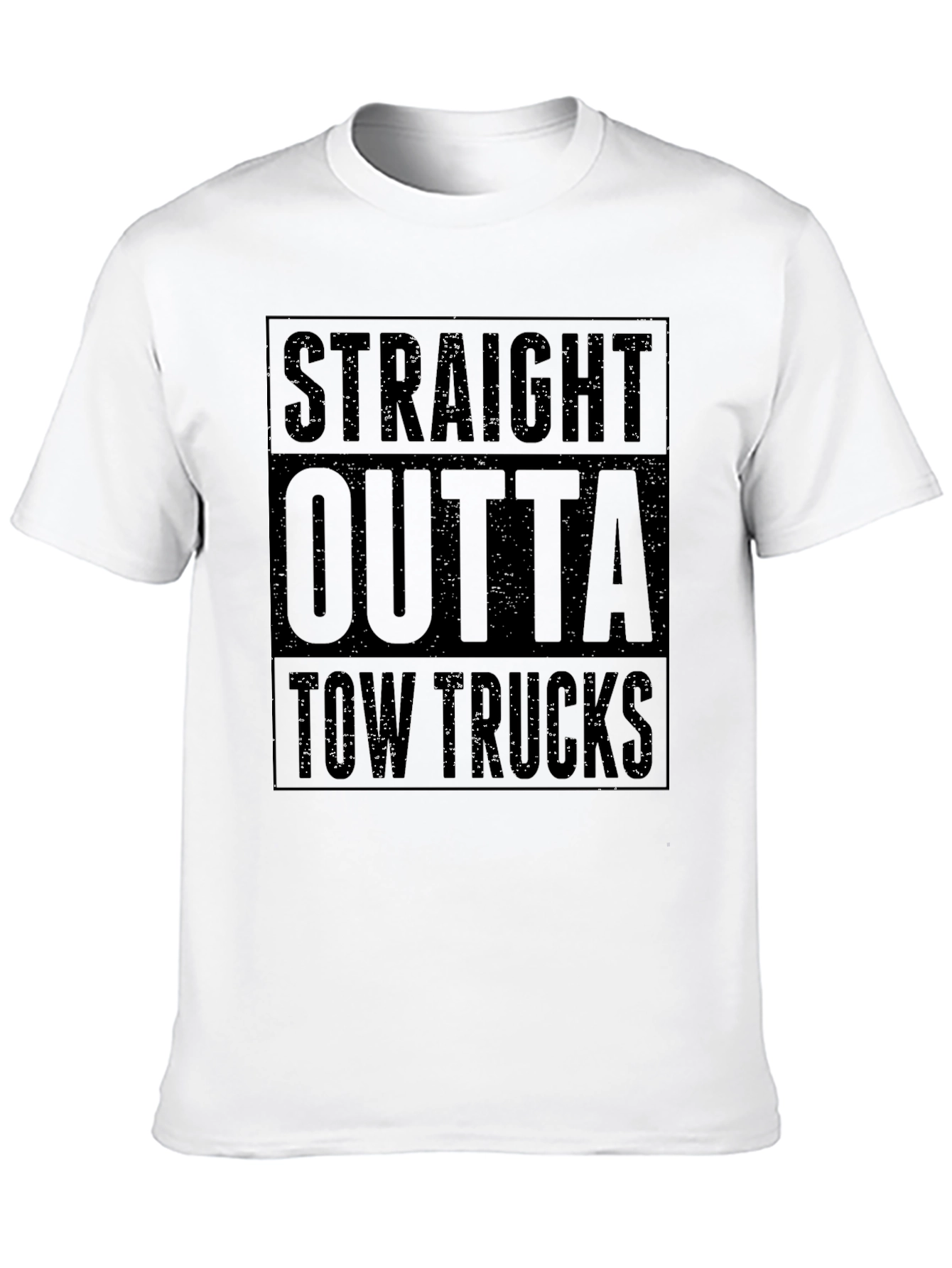 Straight Outta Tow Trucks Black T-Shirt