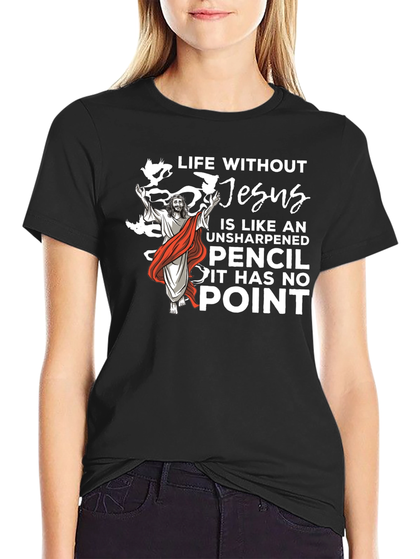 Life Without Jesus Black T-Shirt