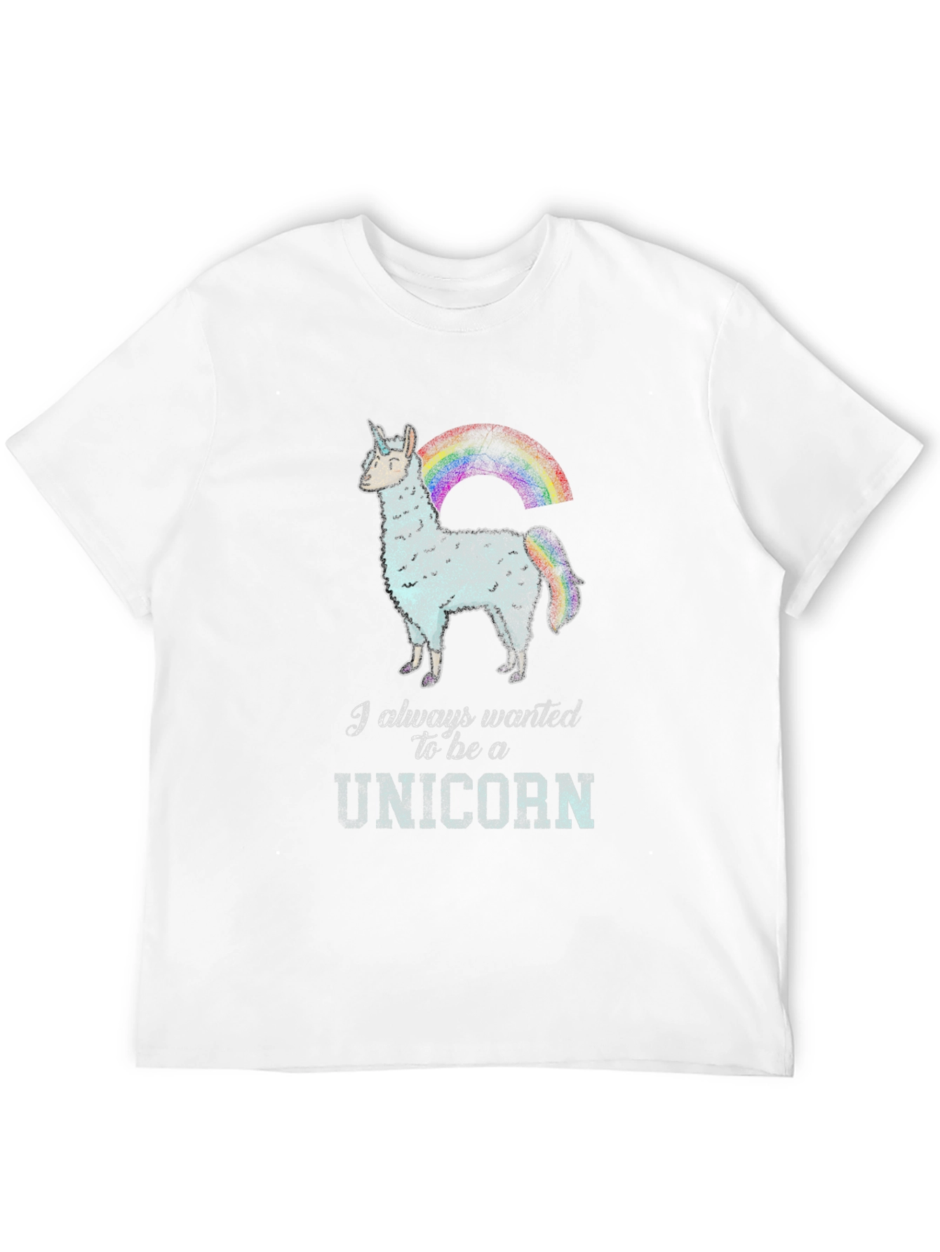 Unicorn Llama Black T-Shirt