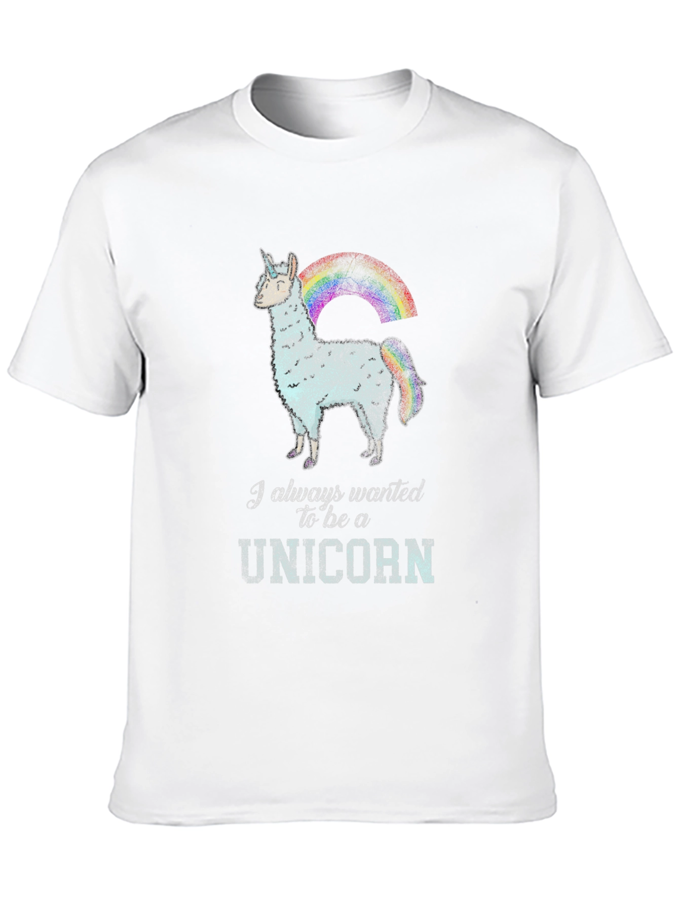 Unicorn Llama Black T-Shirt