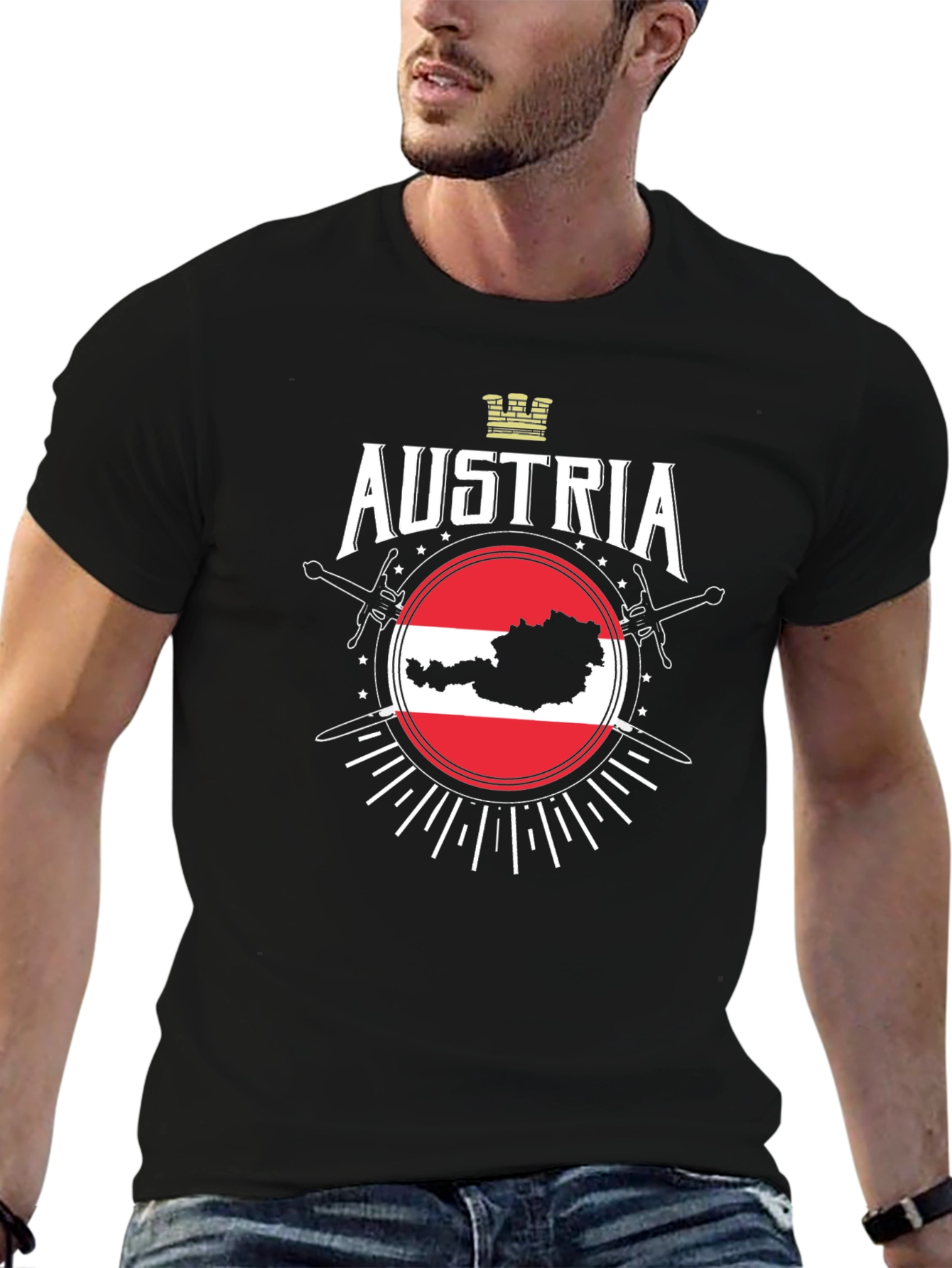 Austria Flag Map Graphic T-Shirt