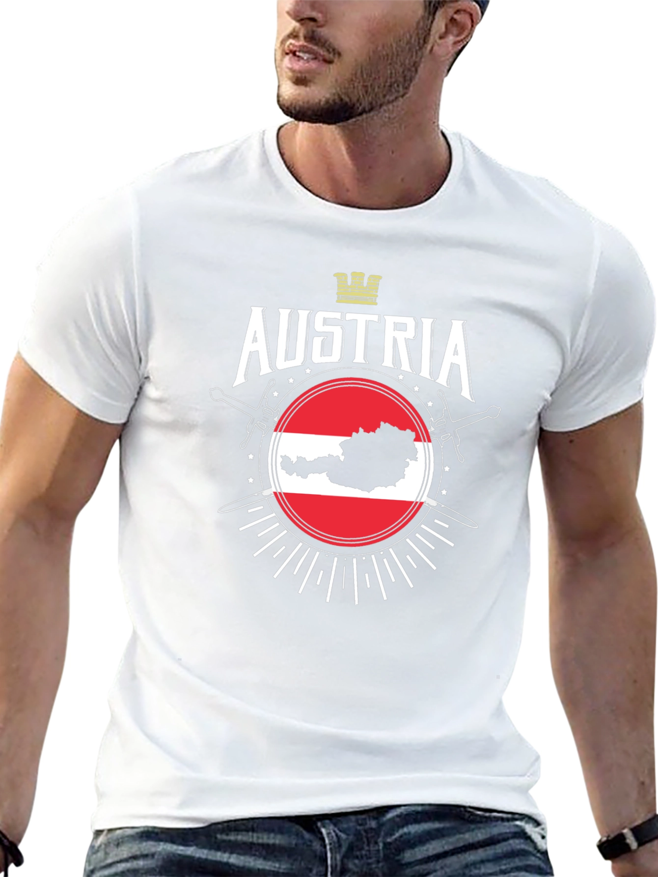 Austria Flag Map Graphic T-Shirt