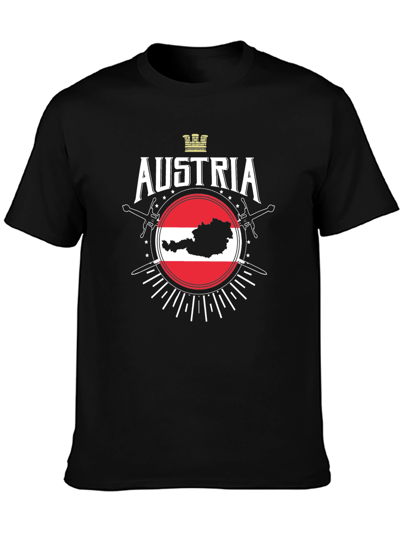 Austria Flag Map Graphic T-Shirt