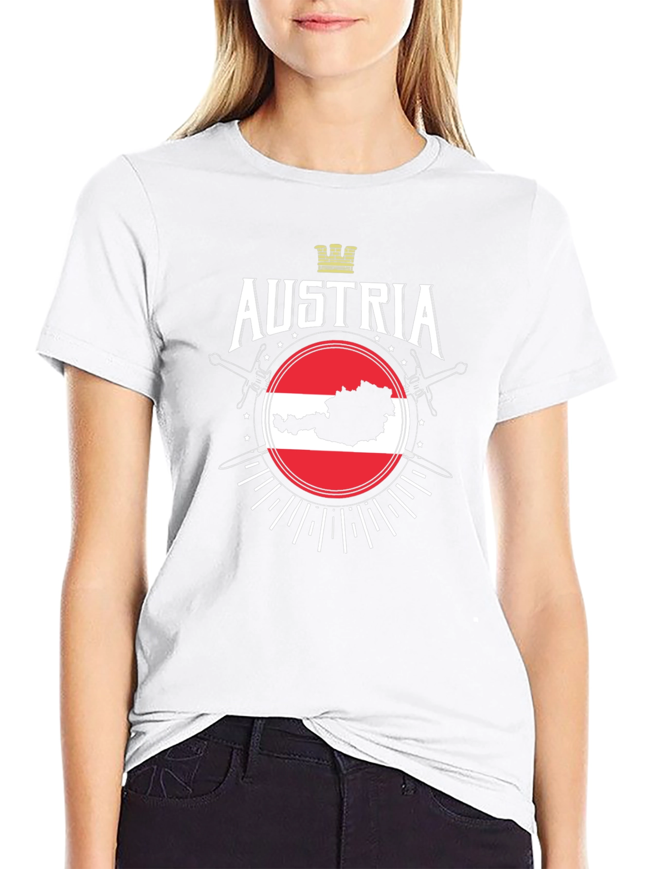 Austria Flag Map Graphic T-Shirt