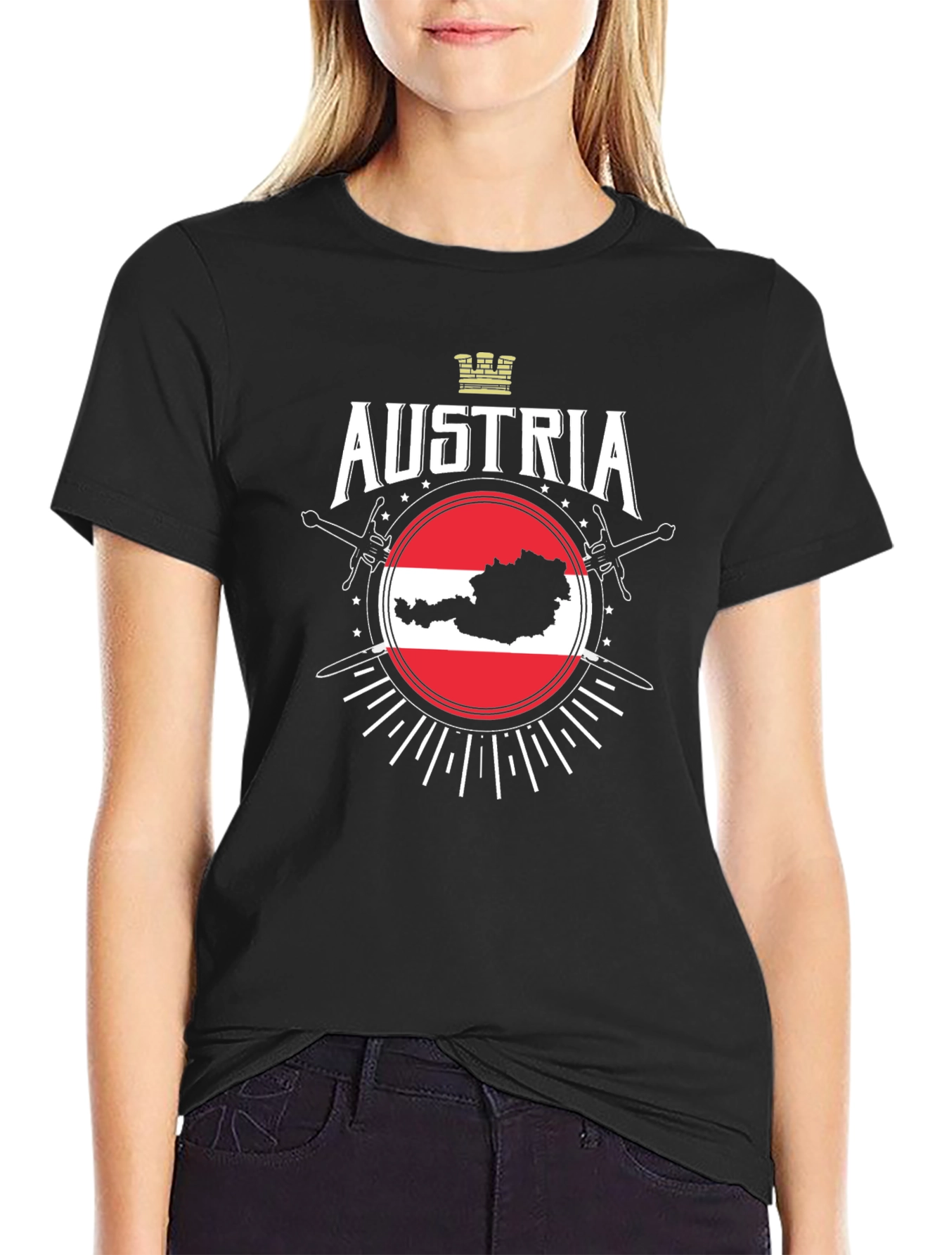 Austria Flag Map Graphic T-Shirt