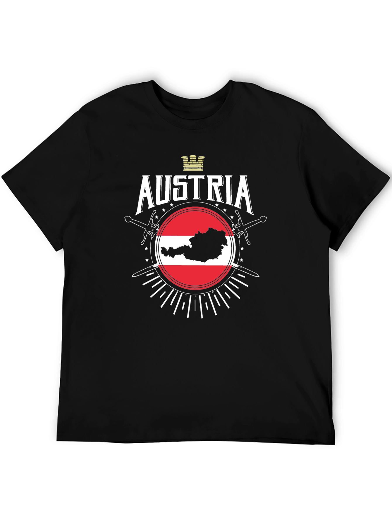 Austria Flag Map Graphic T-Shirt