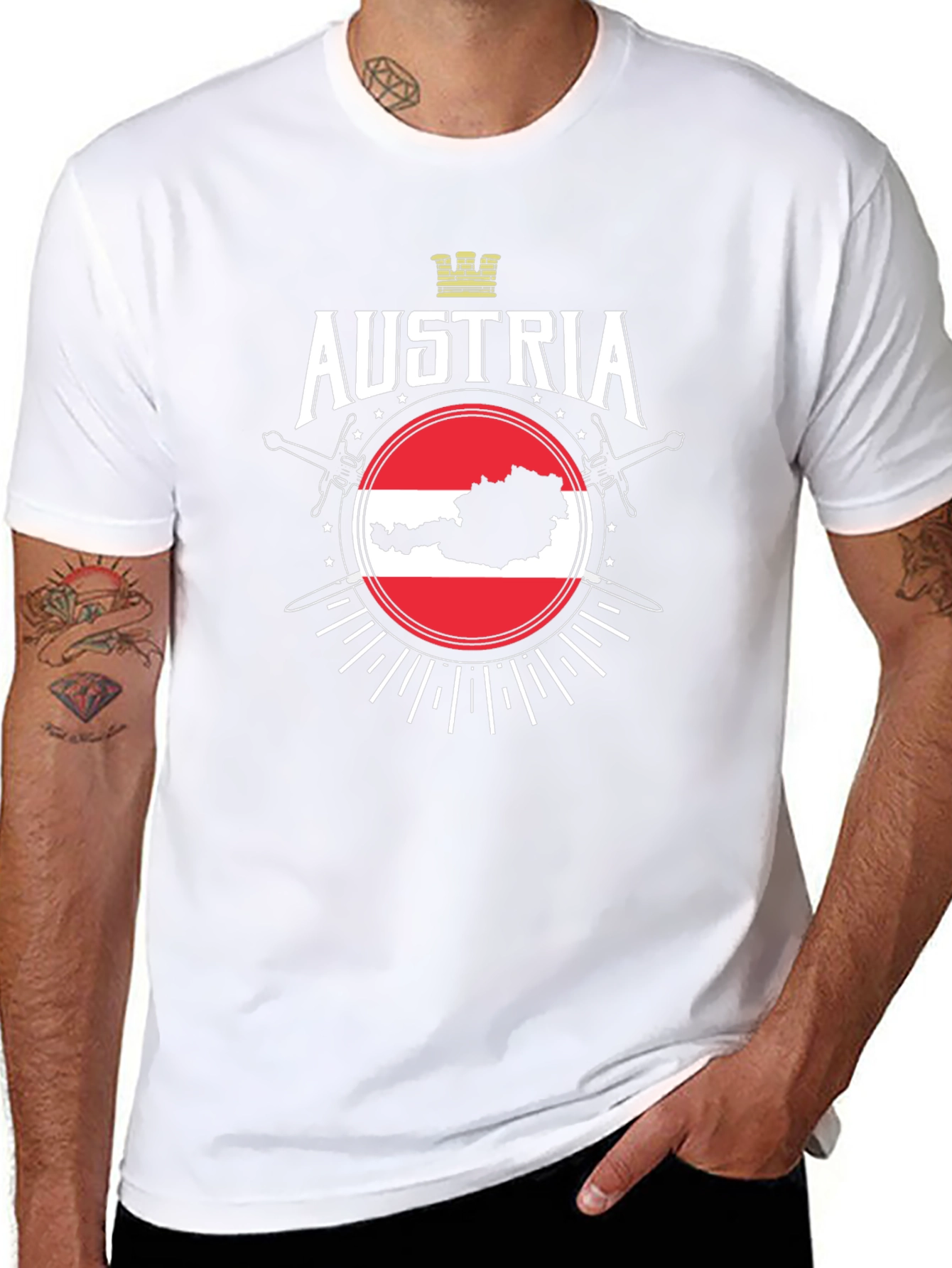 Austria Flag Map Graphic T-Shirt