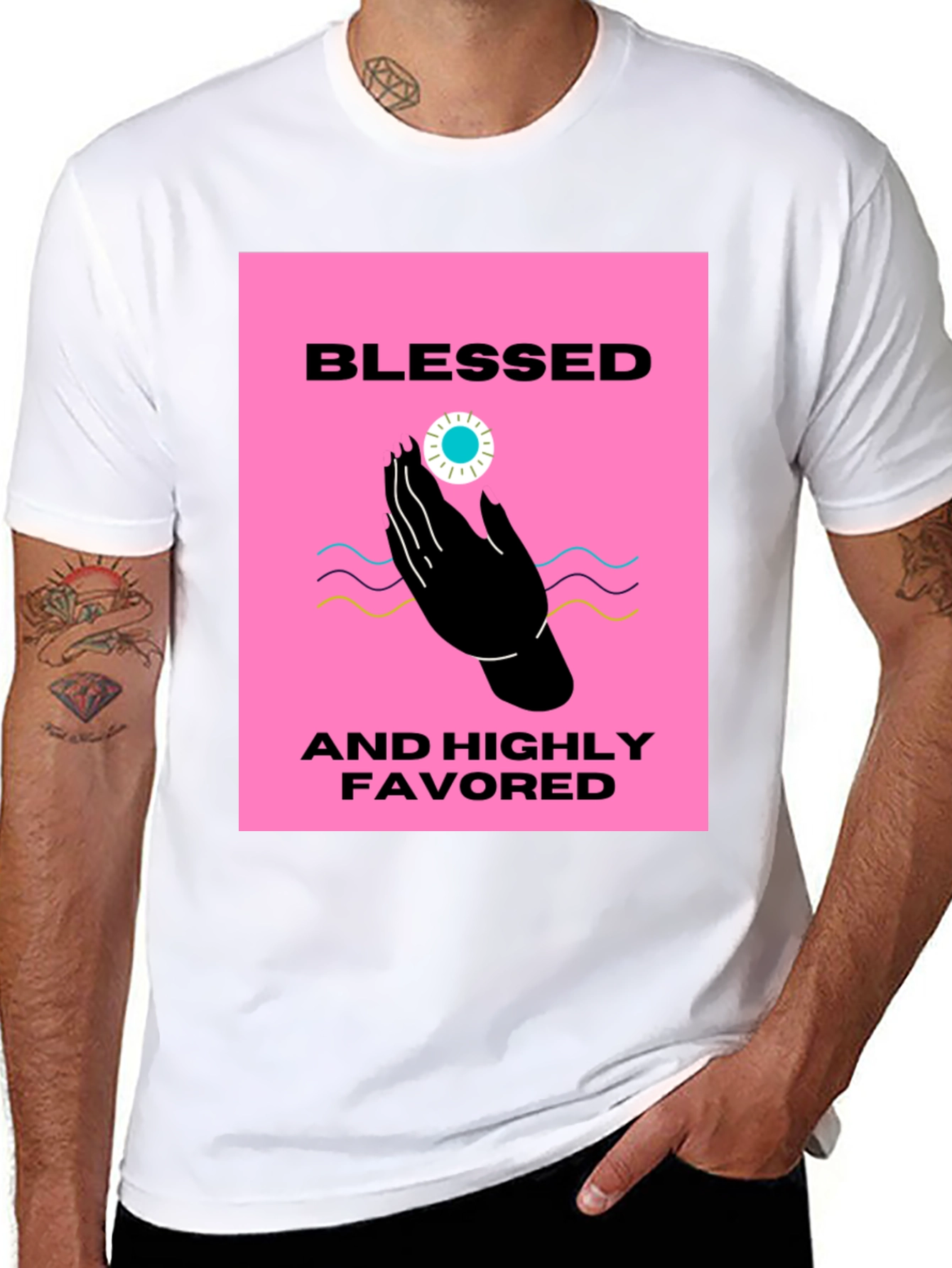 Blessed & Highly Favored Black T-Shirt