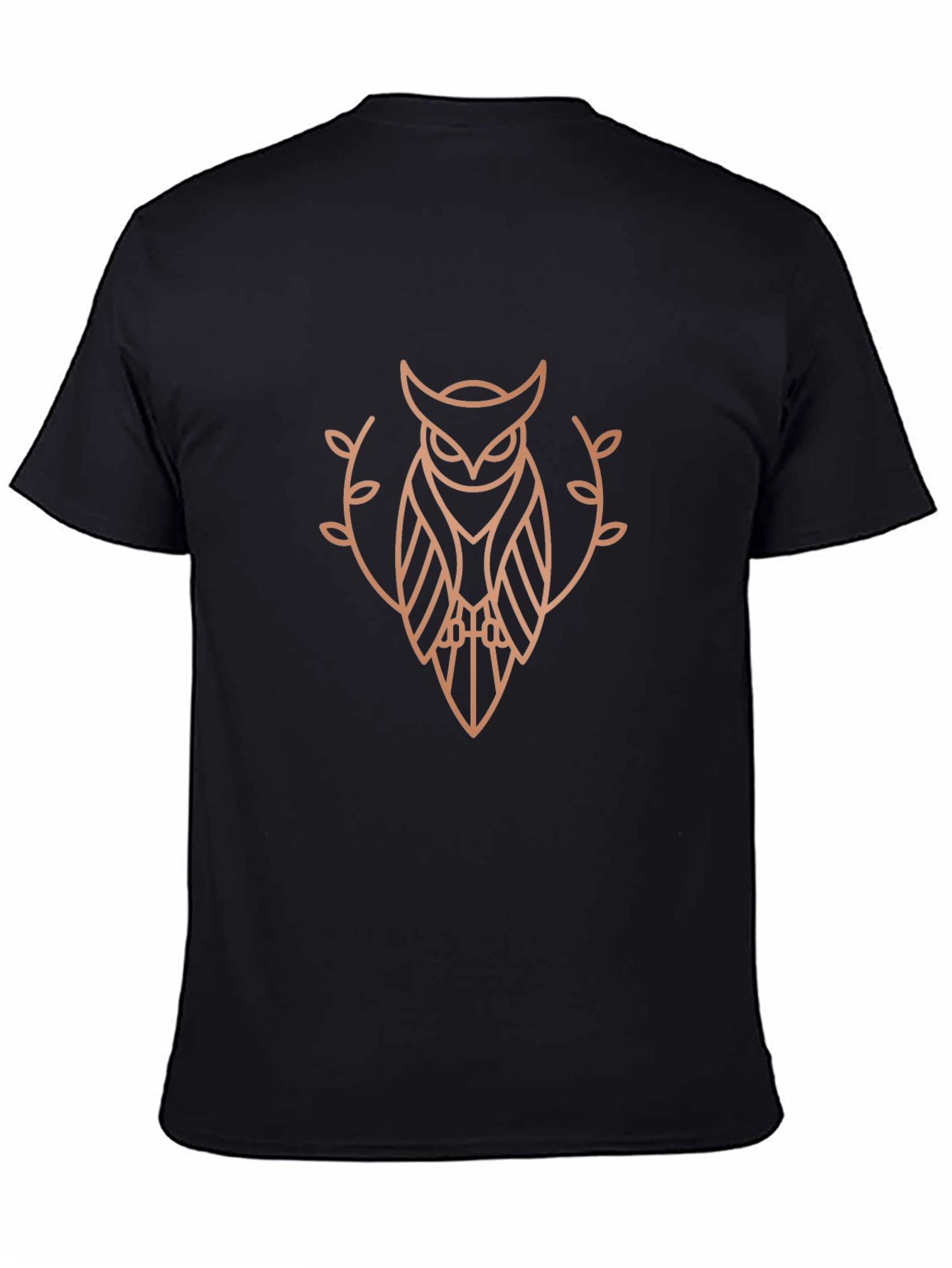 Geometric Owl Graphic Tee - Stylish Black T-Shirt