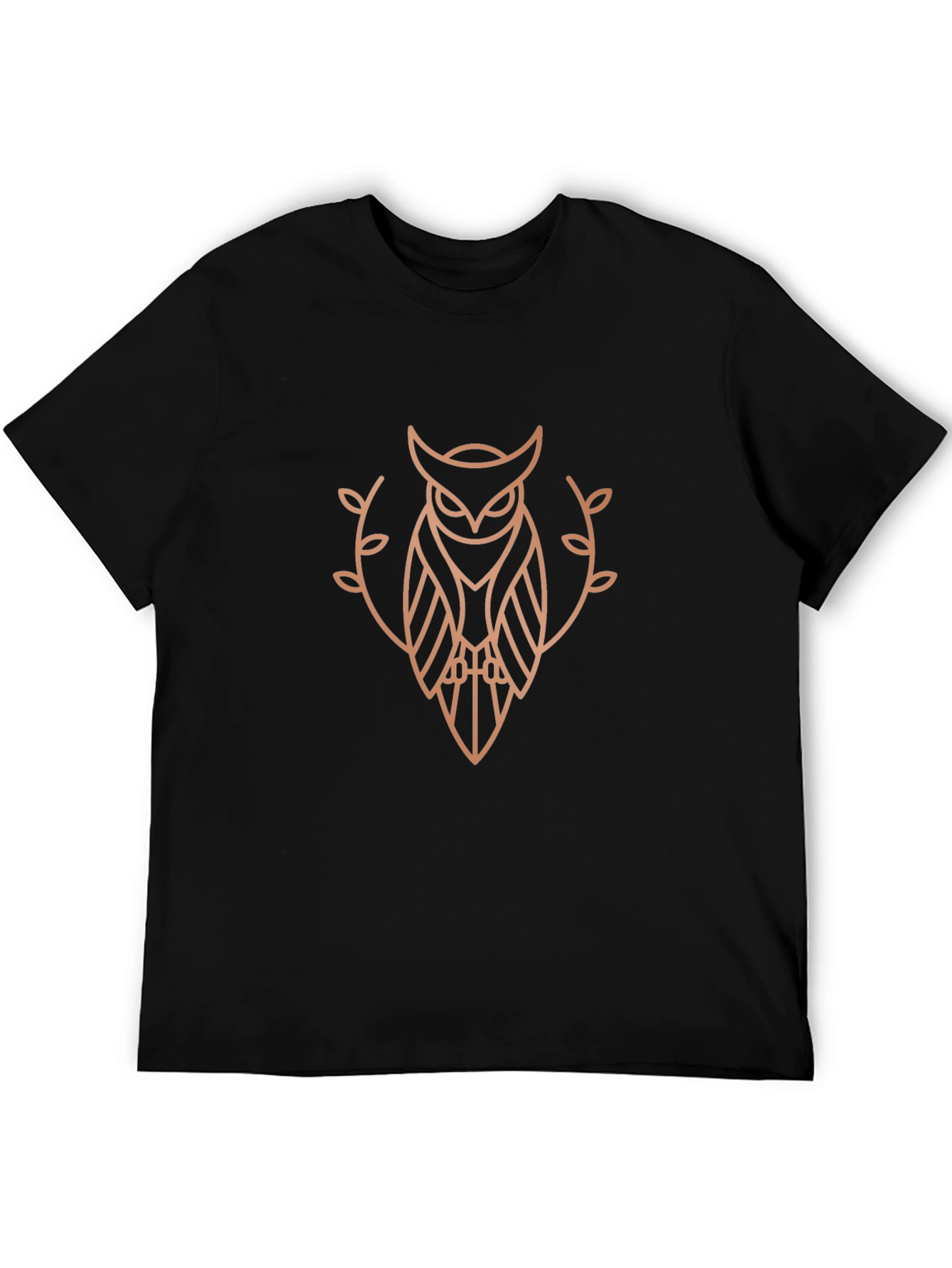 Geometric Owl Graphic Tee - Stylish Black T-Shirt