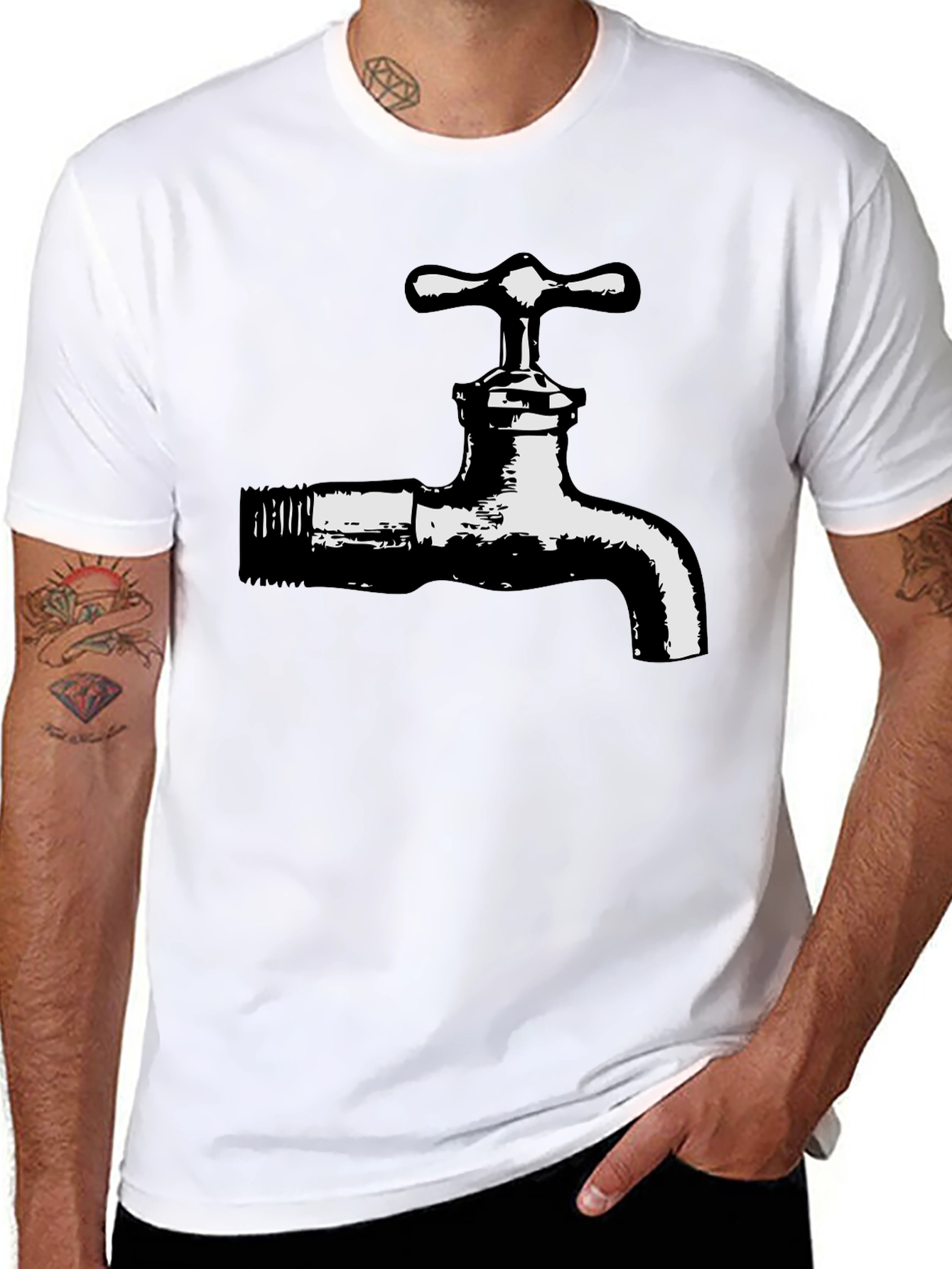 Faucet Graphic T-Shirt - Black