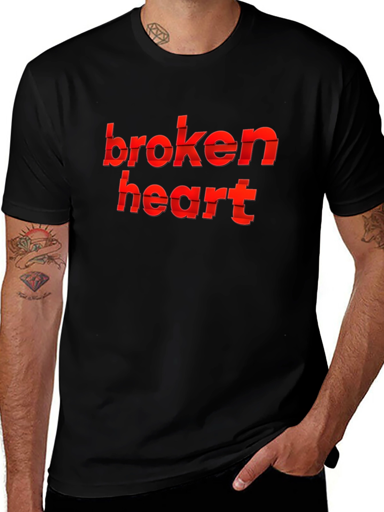 Broken Heart Graphic Tee - Trendy Style