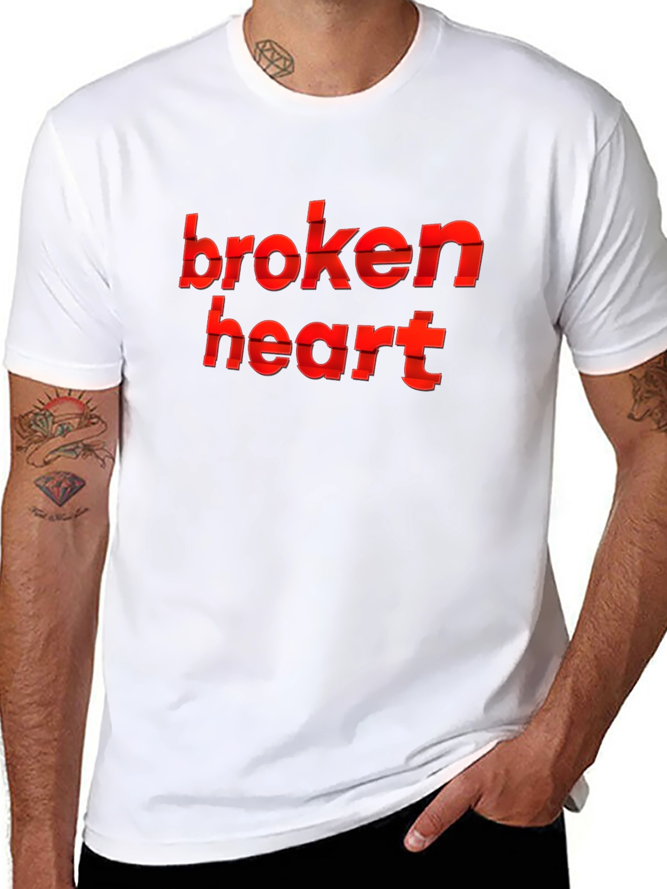 Broken Heart Graphic Tee - Trendy Style