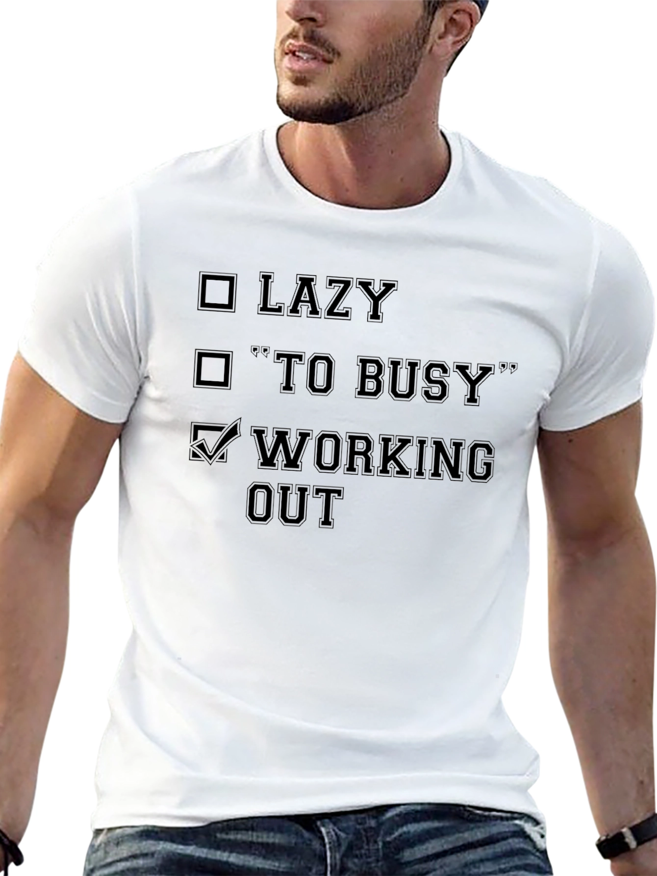 Workout Motivation T-Shirt - Lazy Busy Gym Shirt