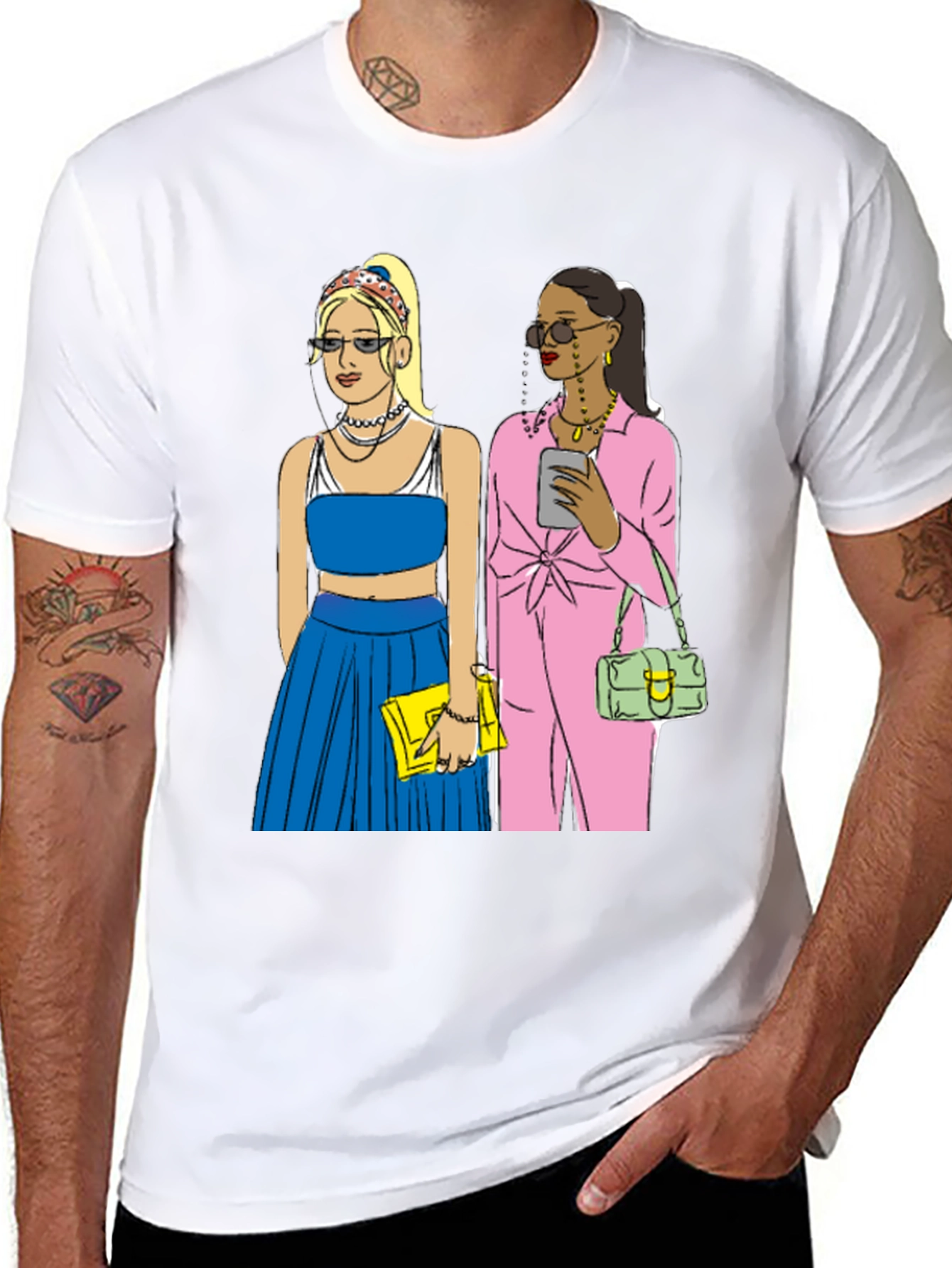 Stylish Graphic Tee with Fashion Icon Design
