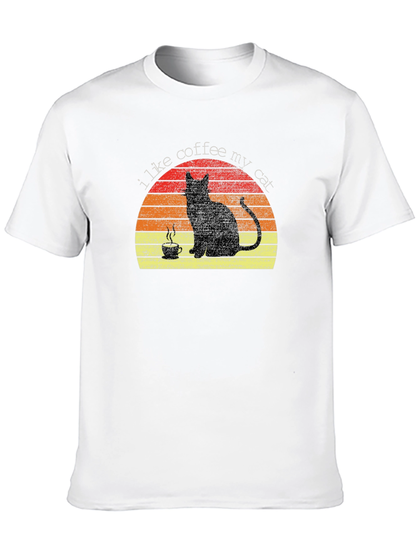 I Like Coffee My Cat T-Shirt - Black Tee