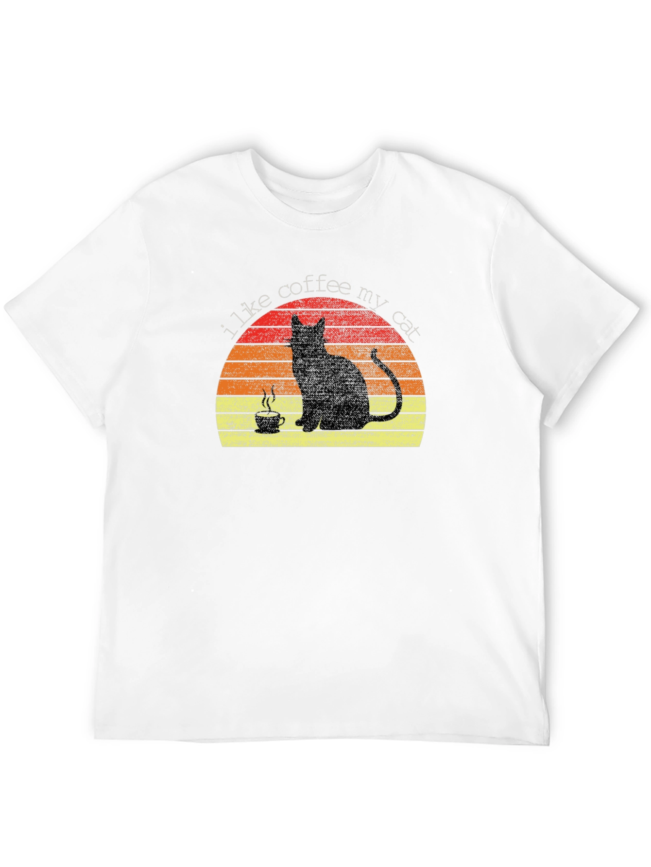 I Like Coffee My Cat T-Shirt - Black Tee