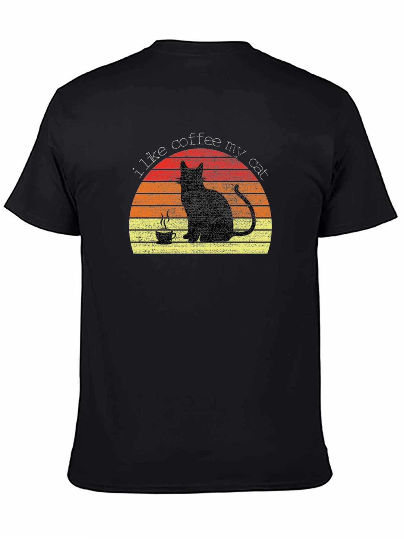 I Like Coffee My Cat T-Shirt - Black Tee