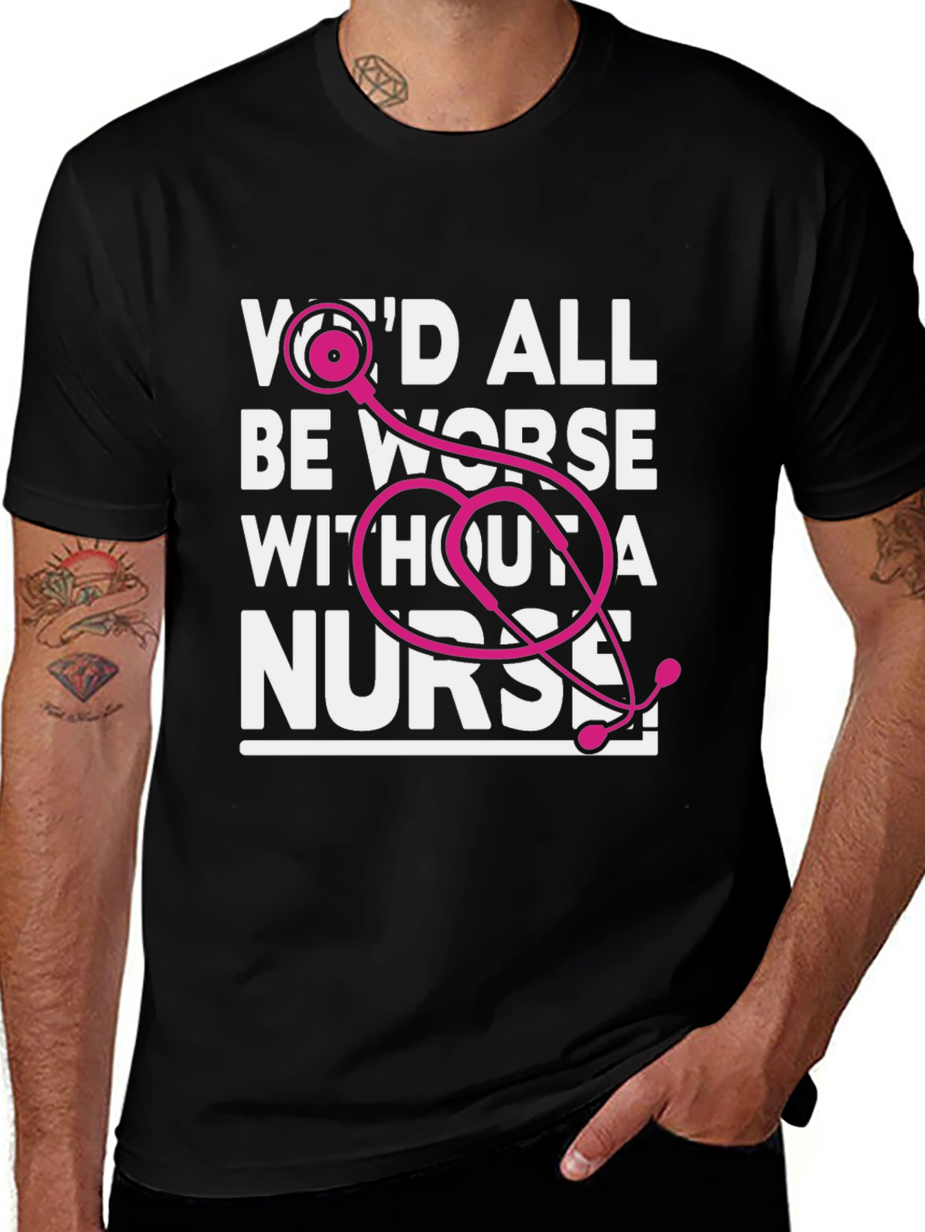 Nurse Appreciation Graphic Tee - Black