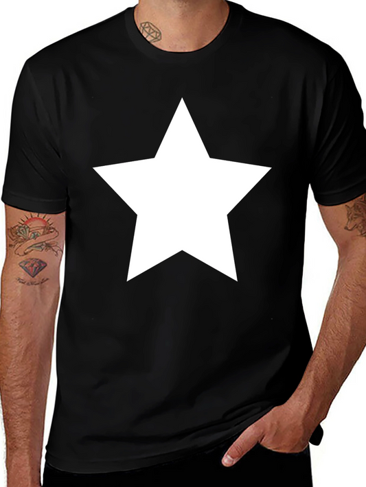 Bold Star Graphic T-Shirt - Classic Crew Neck