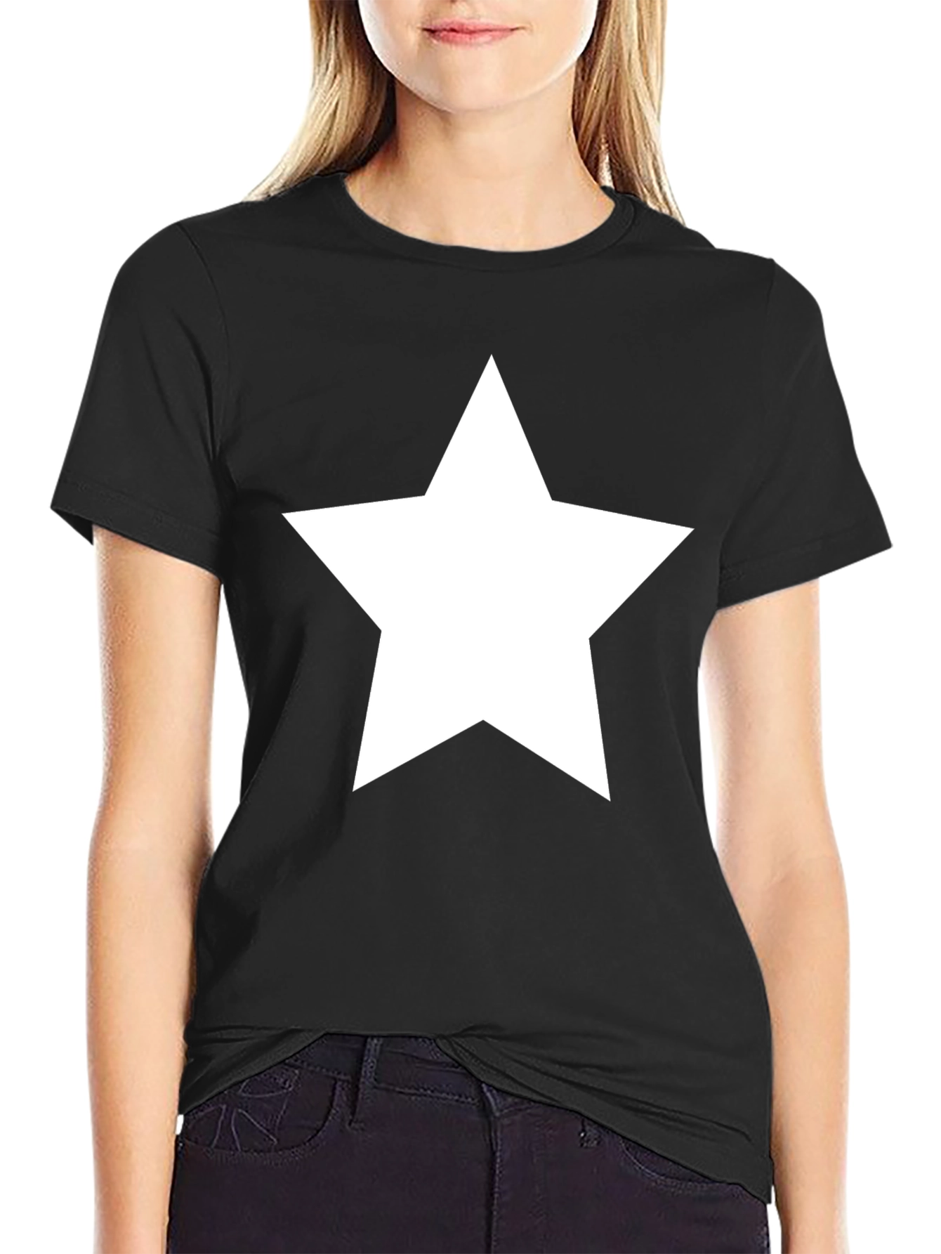 Bold Star Graphic T-Shirt - Classic Crew Neck