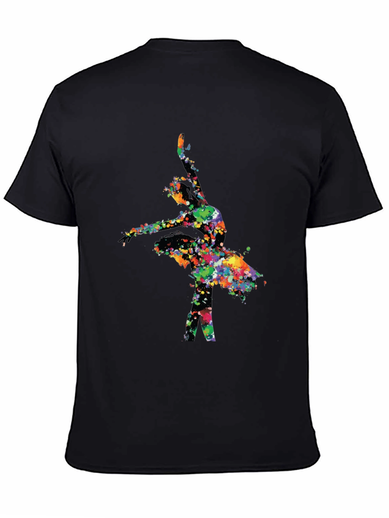 Watercolor Ballerina Black T-Shirt