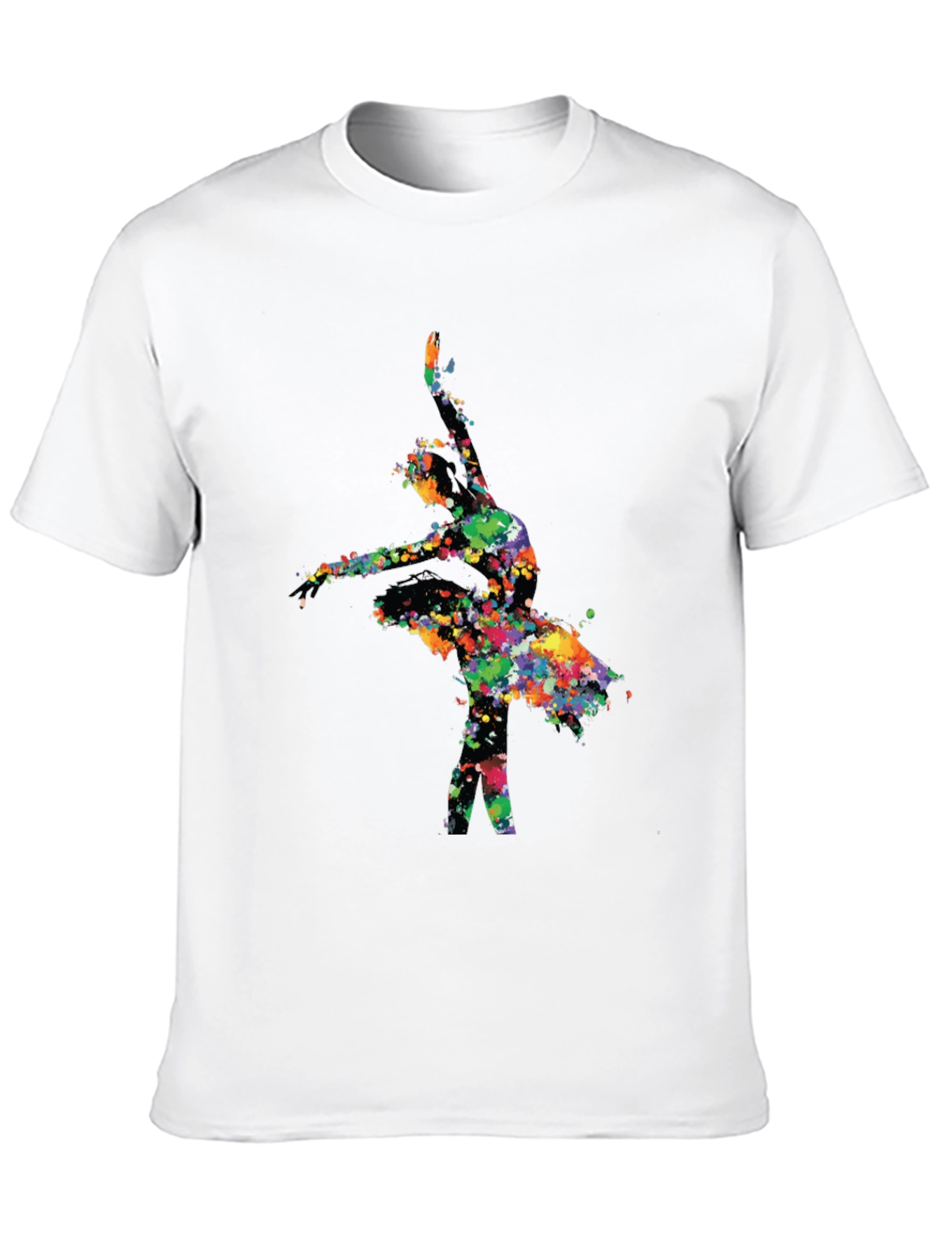 Watercolor Ballerina Black T-Shirt