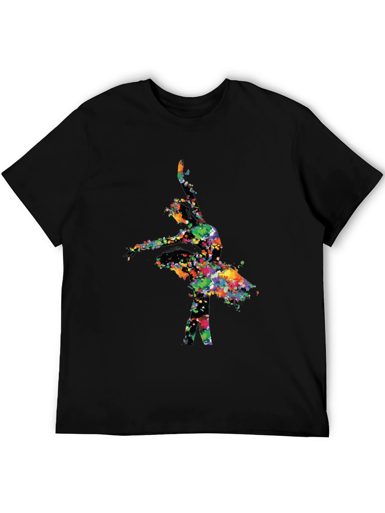 Watercolor Ballerina Black T-Shirt