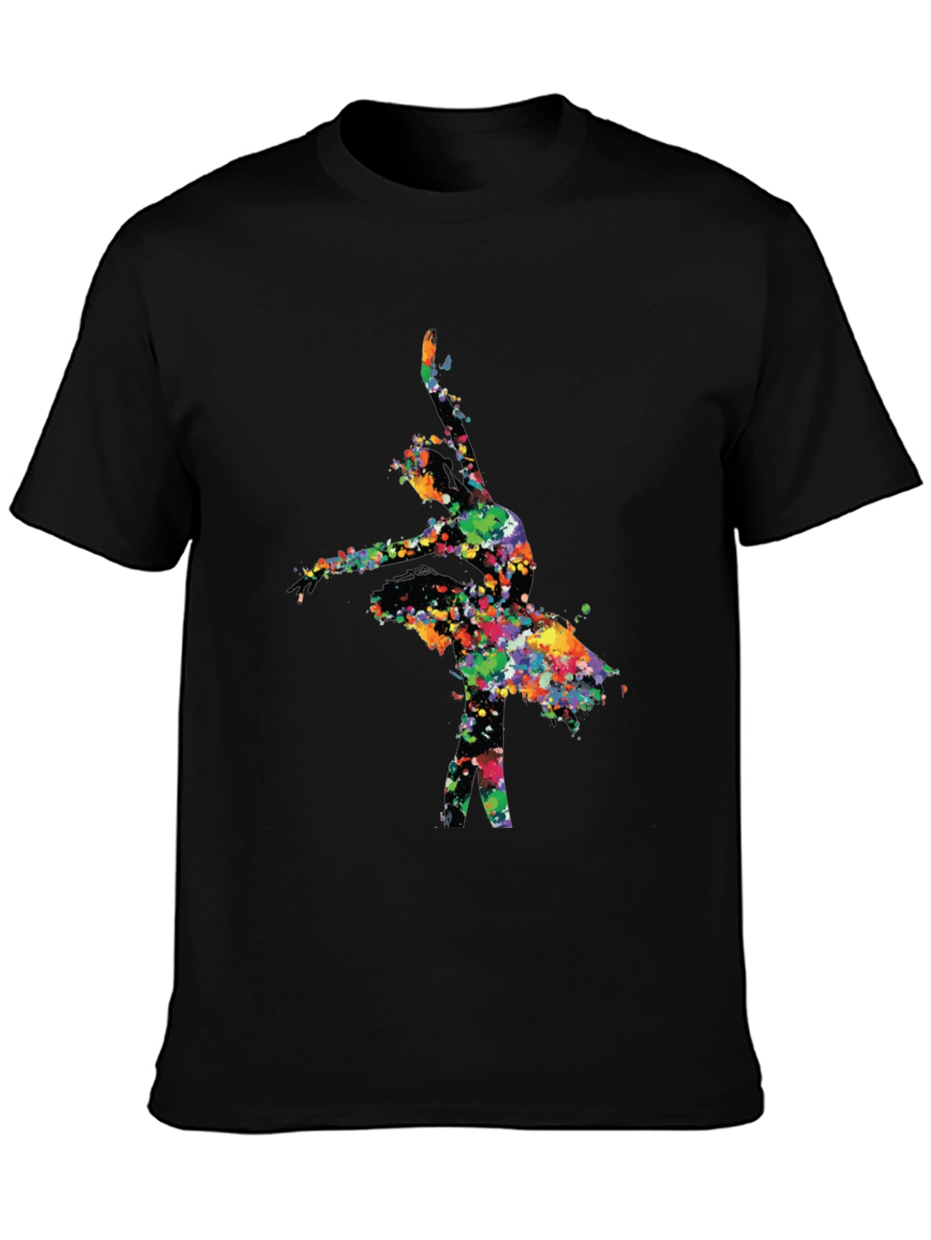 Watercolor Ballerina Black T-Shirt