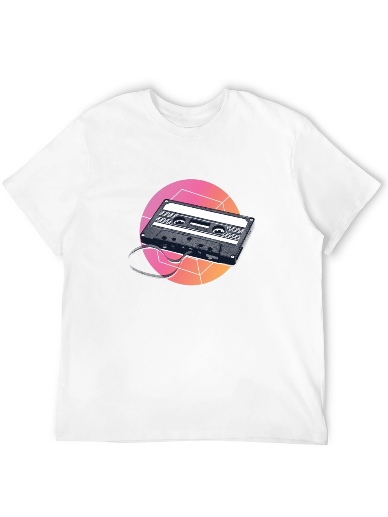 Retro Cassette Tape Graphic Tee - Black