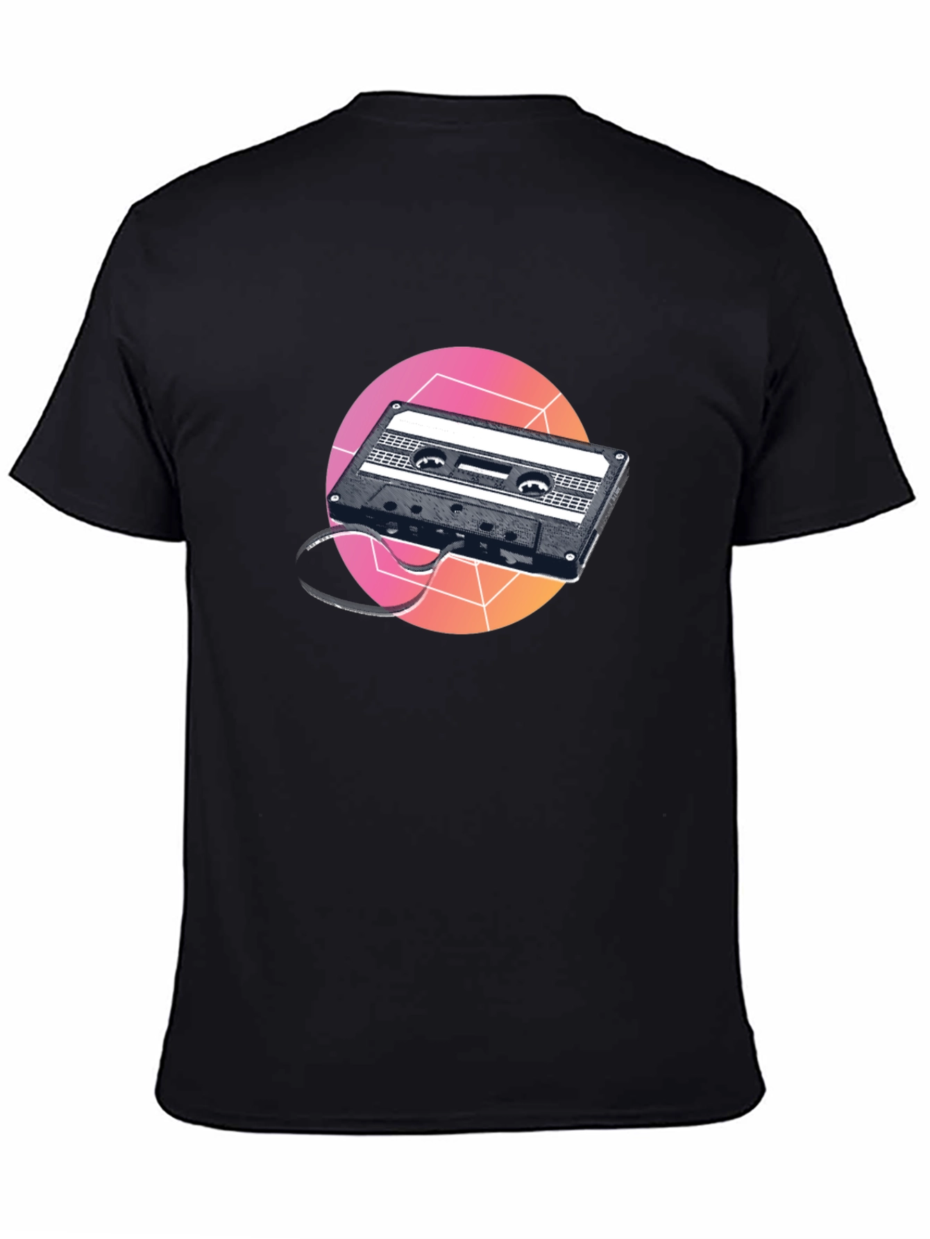 Retro Cassette Tape Graphic Tee - Black