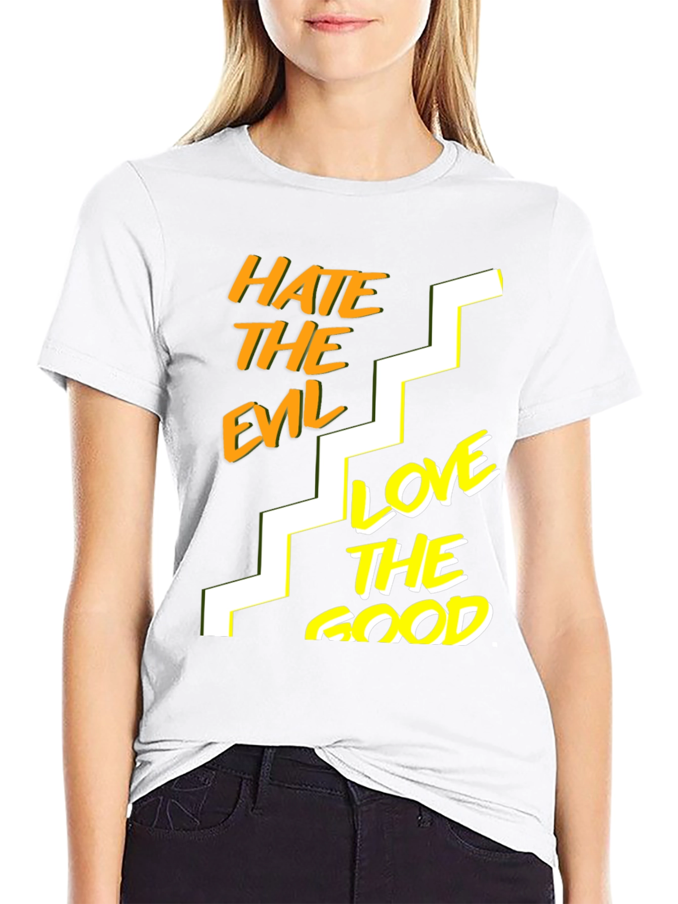 Hate The Evil Love The Good Black T-Shirt