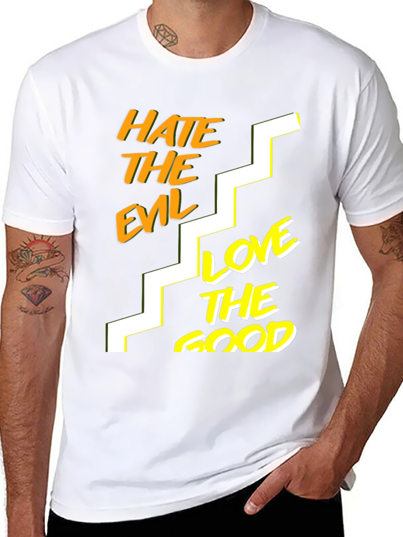 Hate The Evil Love The Good Black T-Shirt