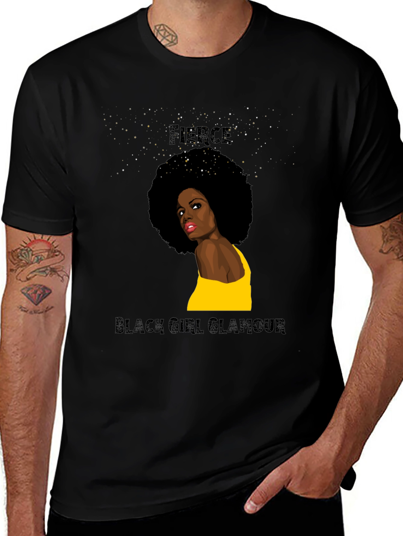 Fierce Black Girl Glamour Graphic Tee