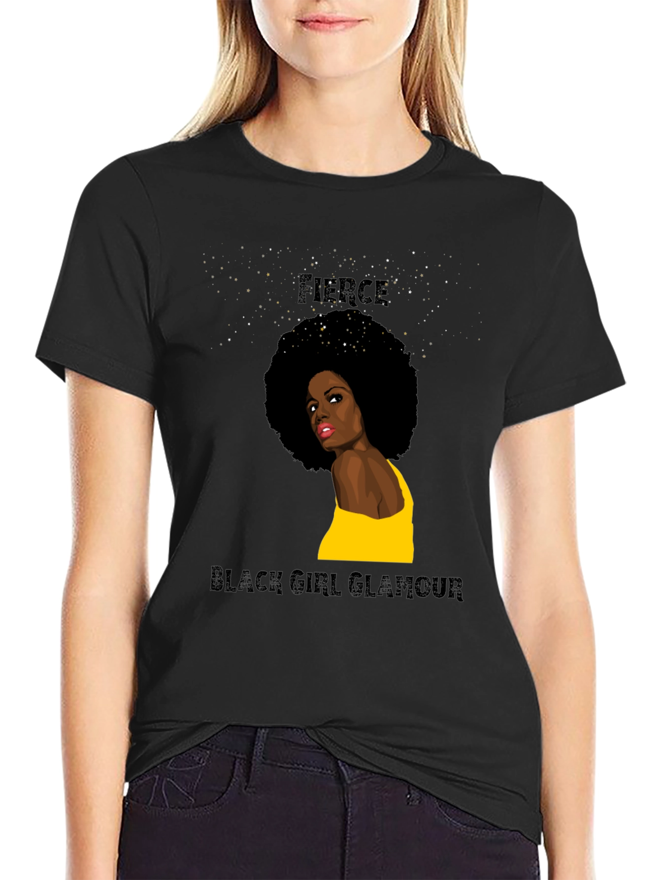 Fierce Black Girl Glamour Graphic Tee