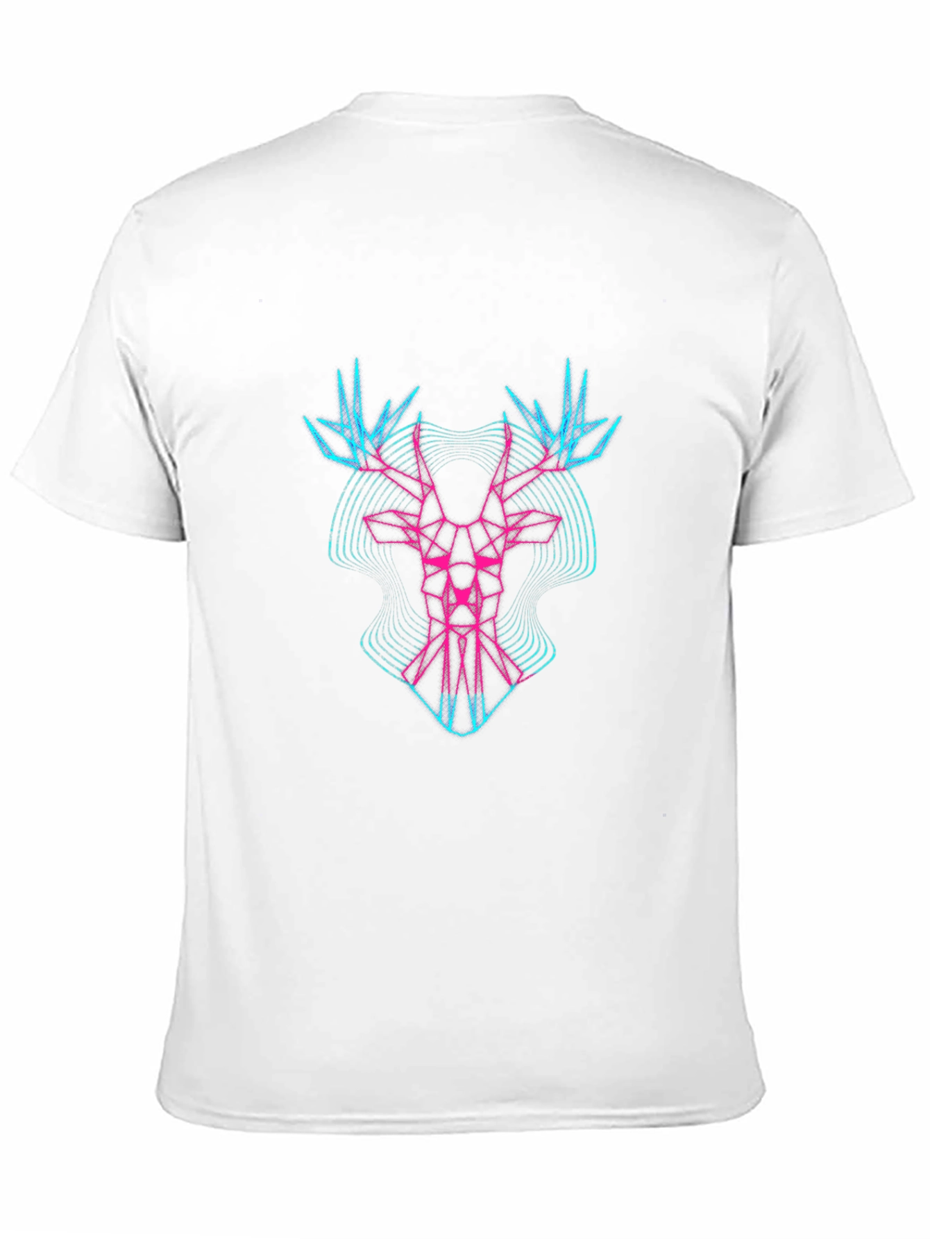 Geometric Deer Graphic Print Mens Black T-Shirt