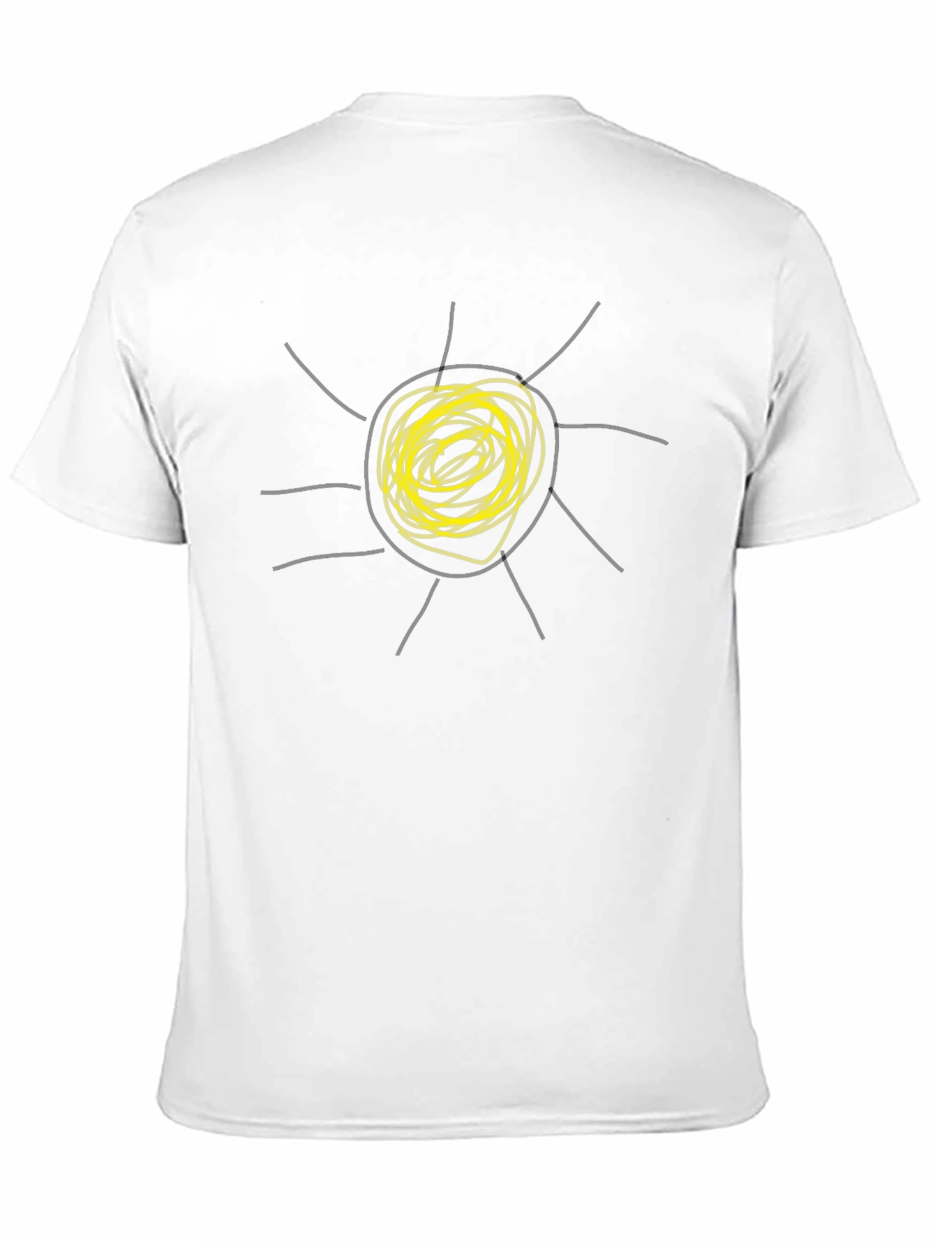 Abstract Sun Graphic Tee - Black Cotton Casual T-Shirt