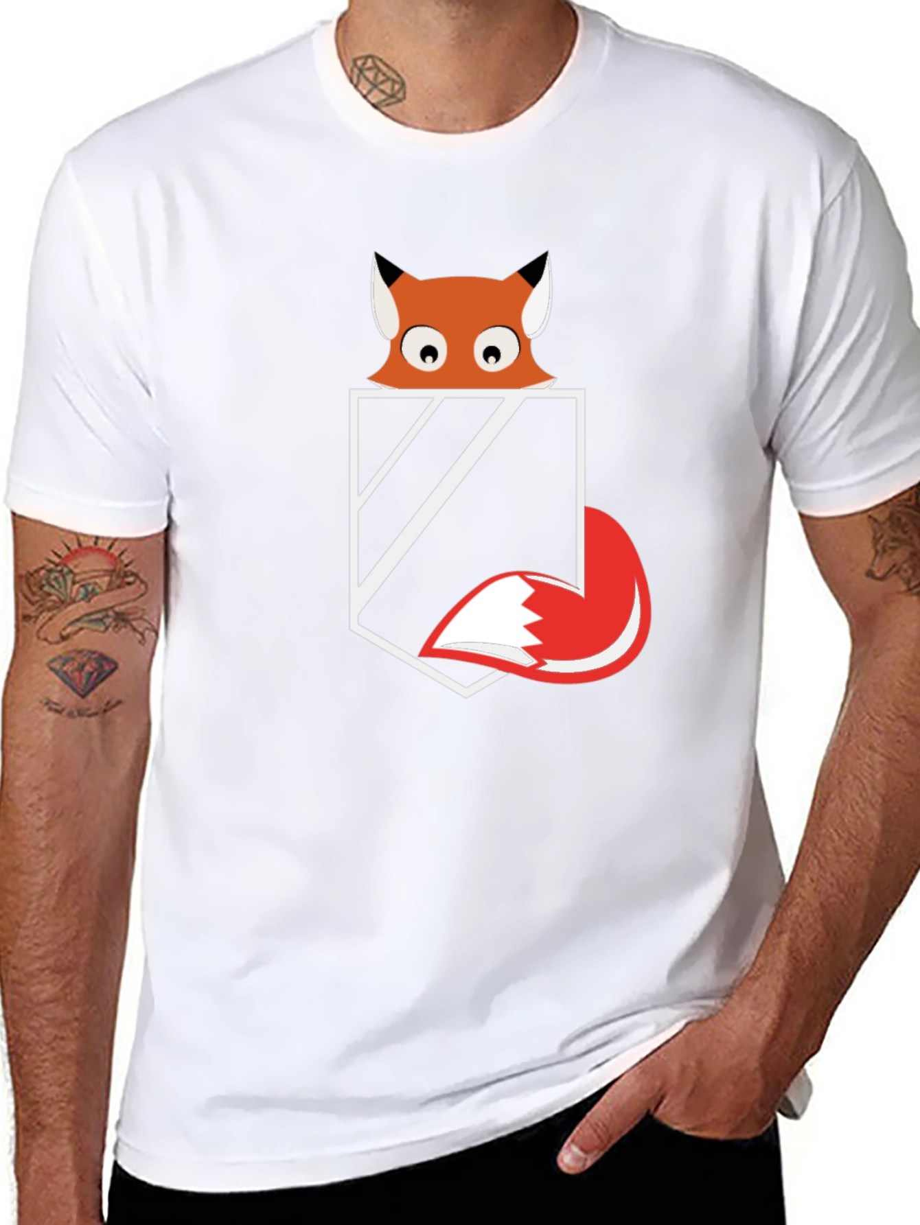 Fox Pocket Graphic Tee - Mens Black T-Shirt