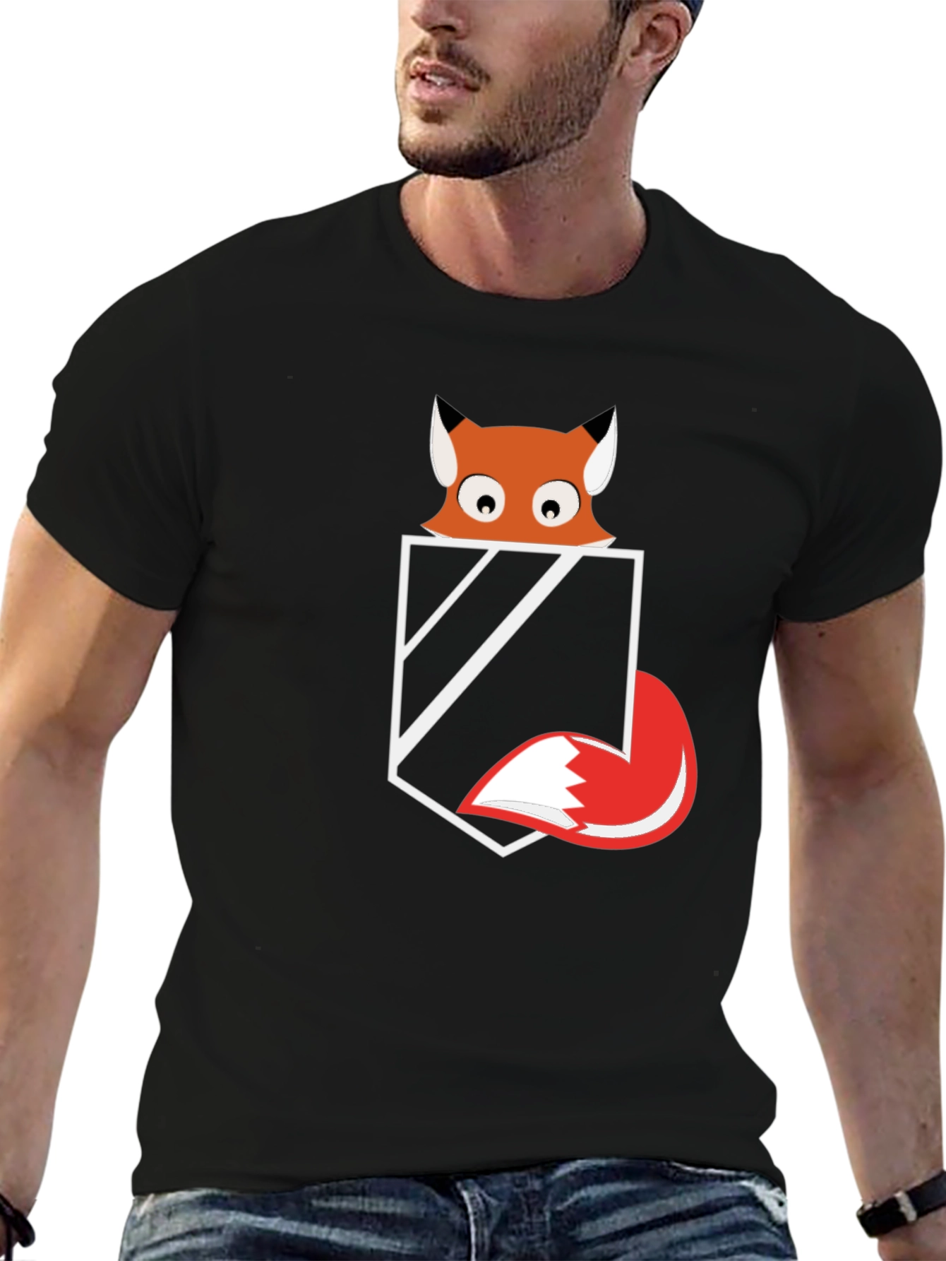 Fox Pocket Graphic Tee - Mens Black T-Shirt