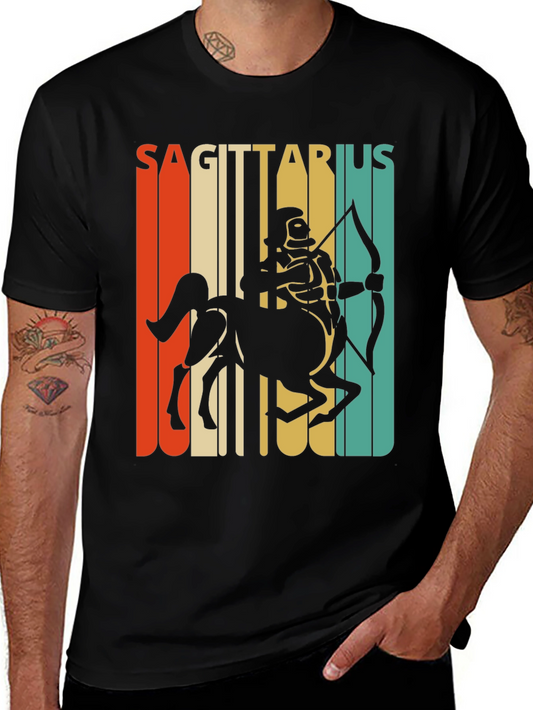 Sagittarius Zodiac T-Shirt Retro Design